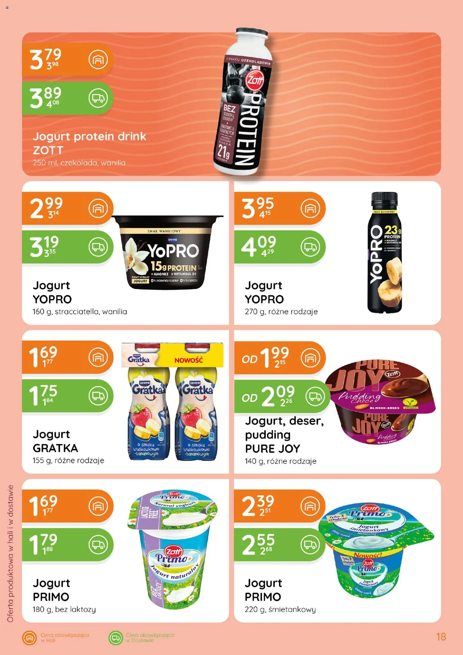 Eurocash gazetka od 15.10.2026 | Strona: 18 | Produkty: Jogurt śmietankowy, Bez laktozy, Jogurt, Wanilia