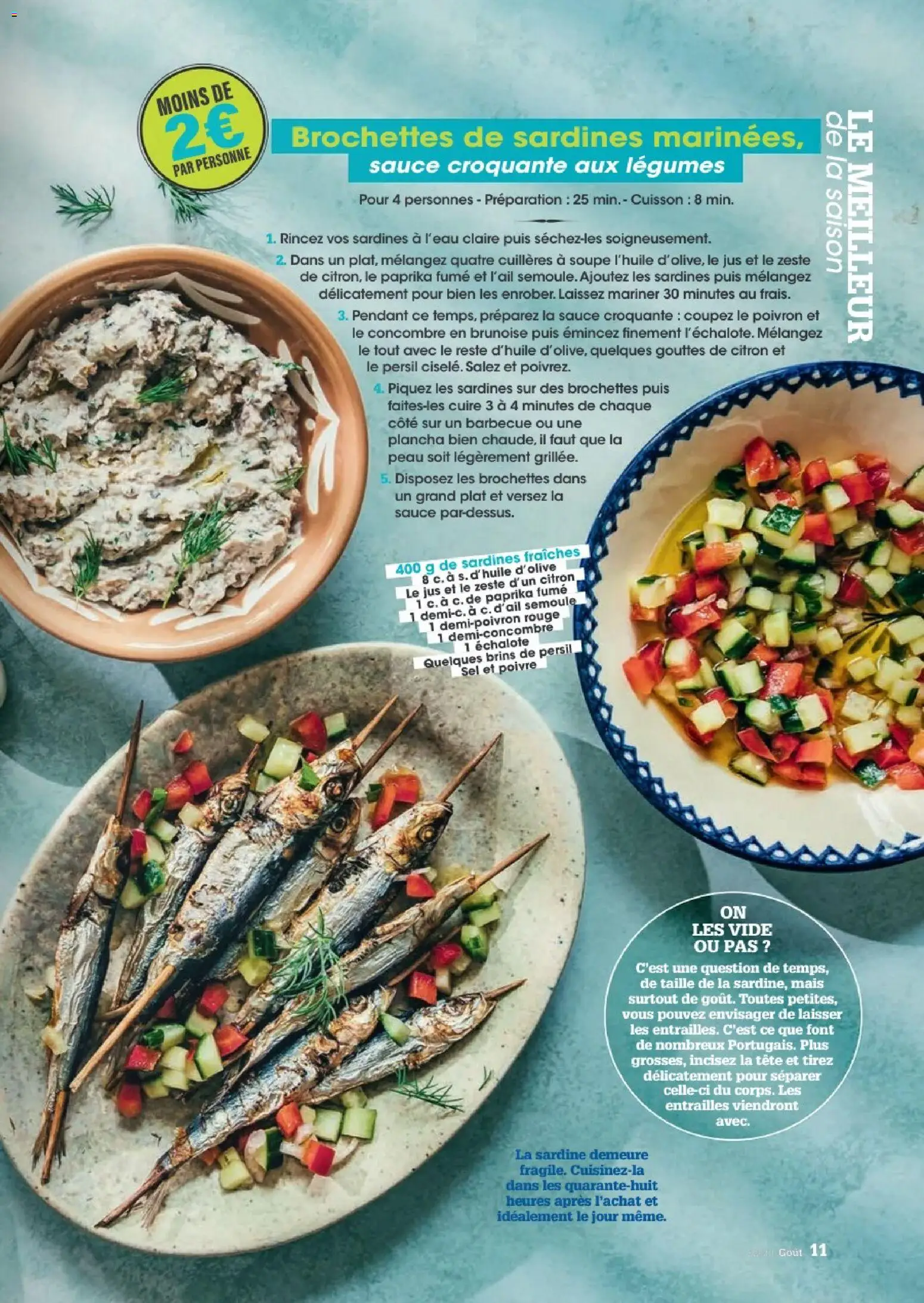 {H1} | Page: 11 | Produits: Plancha, Soupe, Poivron, Sardines
