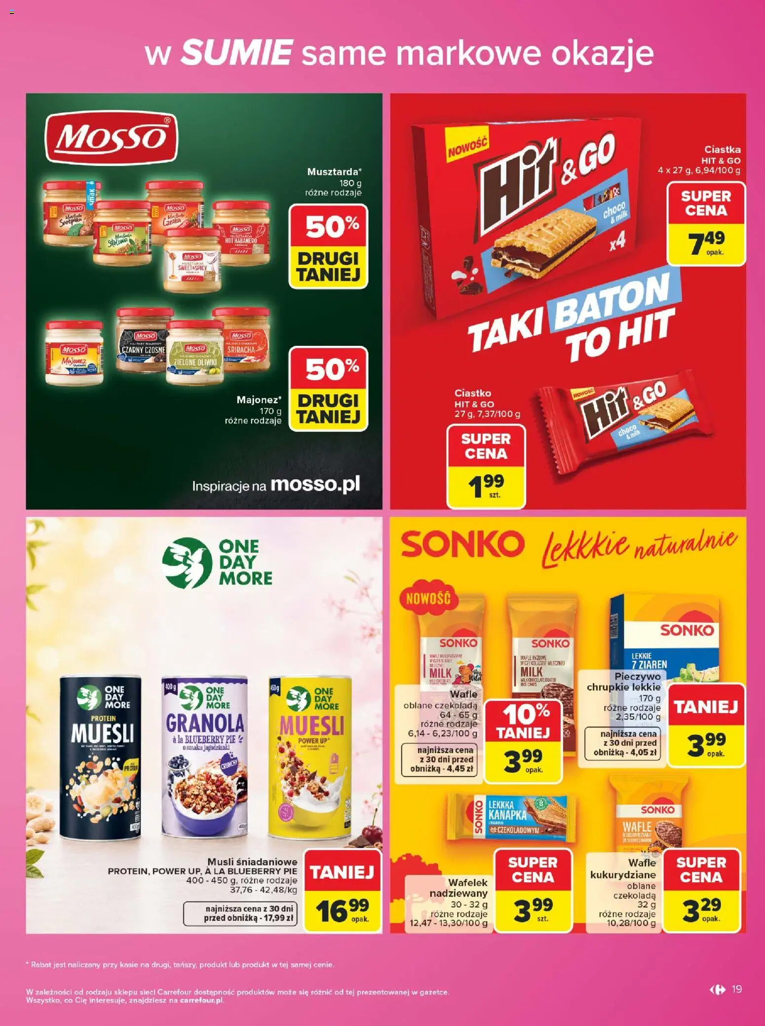 Carrefour gazetka - Same markowe okazje od 03.08.2026 | Strona: 19 | Produkty: Pieczywo, Granola, Musli, Majonez
