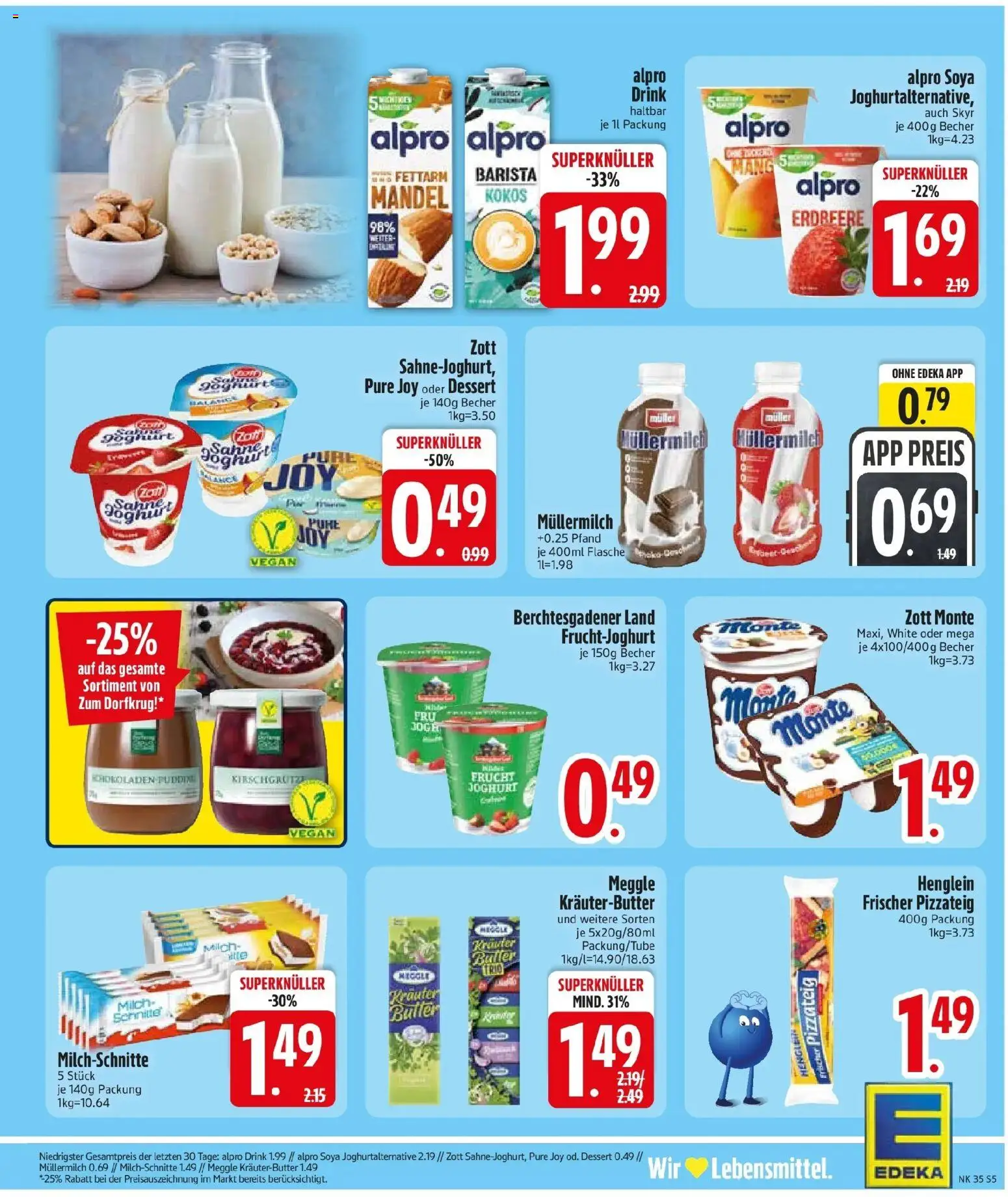 Edeka Prospekt Wartenberg (ab 24.08.2026) » Angebote Online | Seite: 7 | Produkte: Milch, Kräuterbutter, Skyr, Alpro