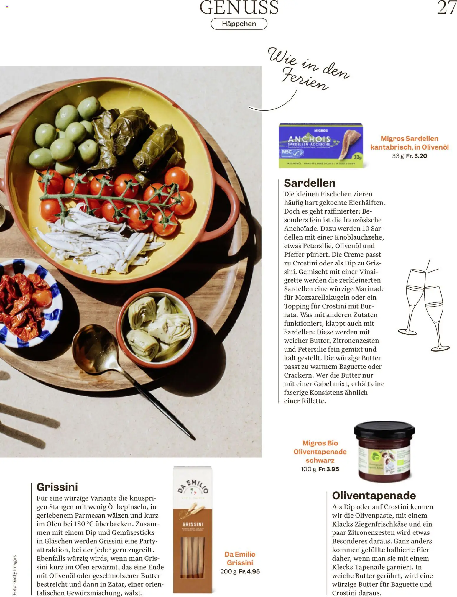 Migros aktionen Magazin – gültig ab 30.09.2026 | Seite: 27 | Produkte: Baguette, Sardellen, Ofen, Creme
