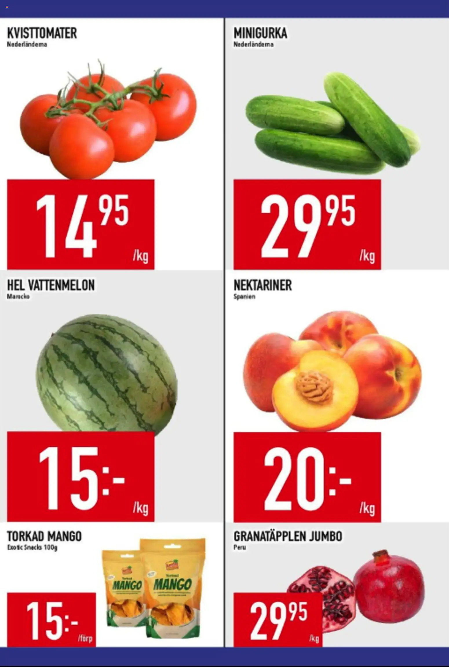 Matdax reklamblad aktuell från 15.06.2026 | Sida: 16 | Produkter: Vattenmelon, Mango