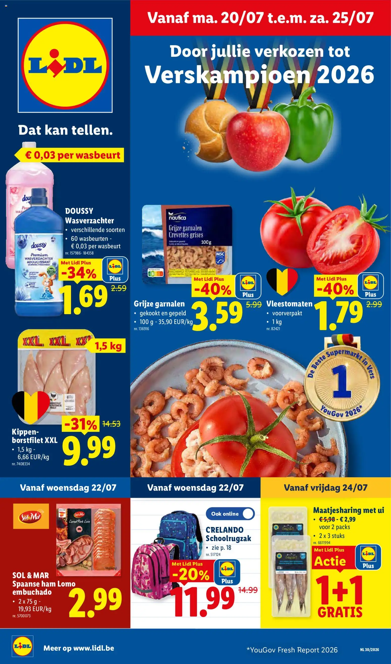 {H1} | Pagina: 1 | Producten: Kippen, Wasverzachter, Garnalen, Kan
