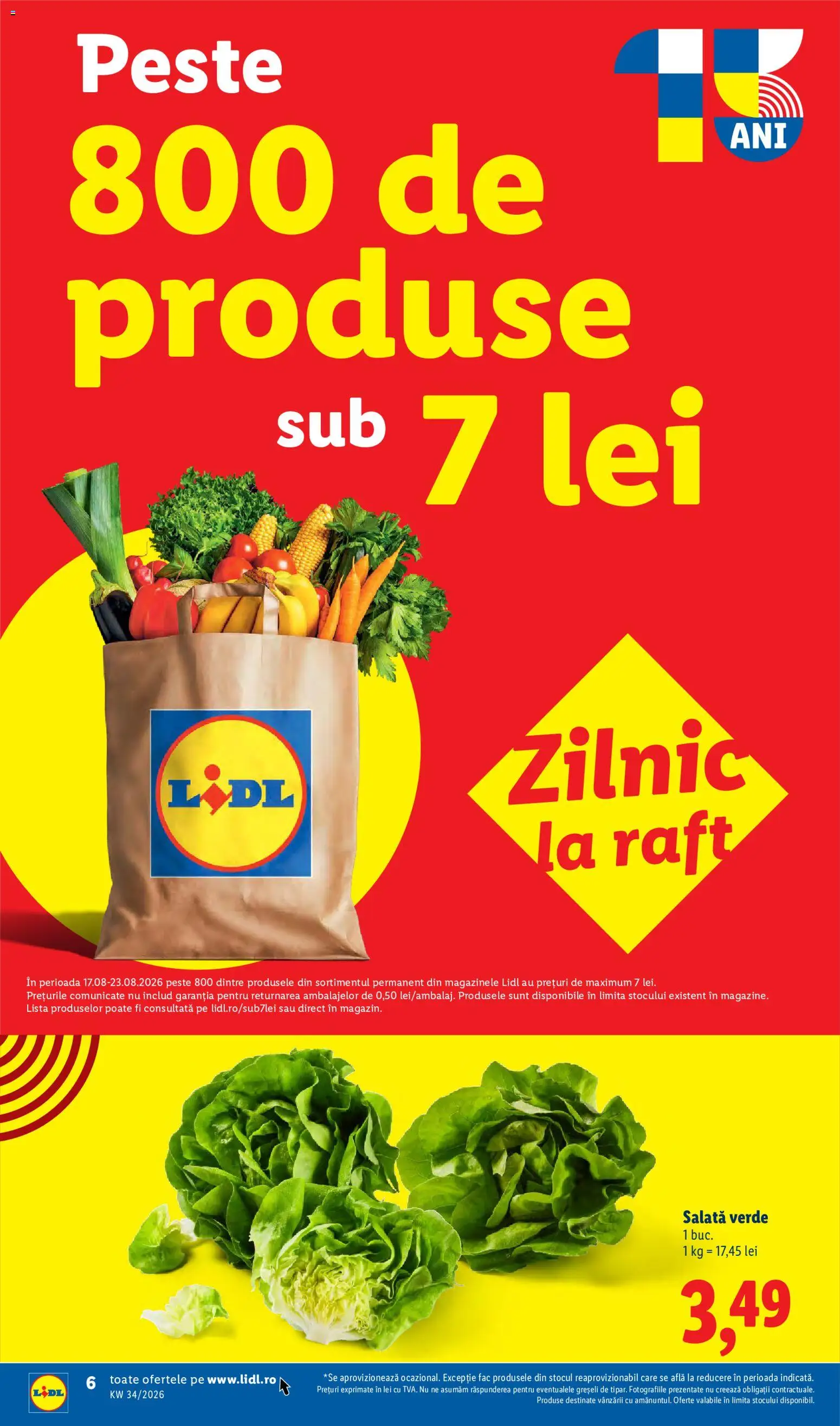 Noul catalog Lidl – valabil de la 17.08.2026 | Pagină: 6 | Produse: Salată verde, Raft, Pește, Salată