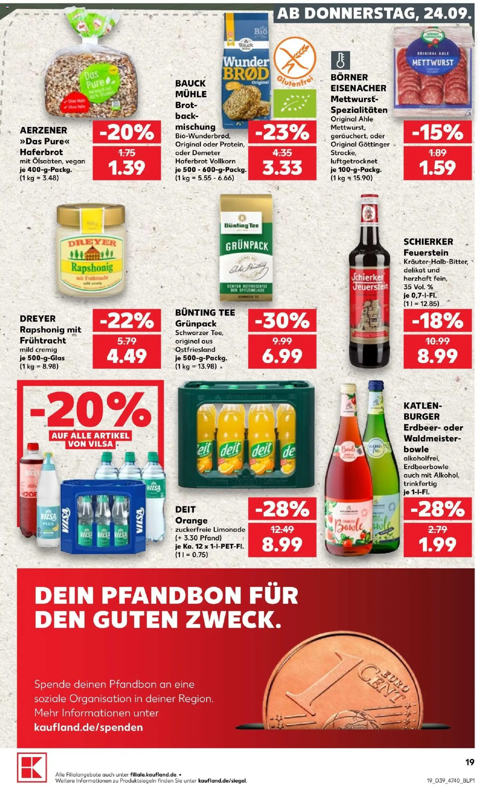 Kaufland Prospekt Hannover – gültig ab 24.09.2026 | Seite: 19 | Produkte: Mühle, Spezialitäten, Limonade, Brot
