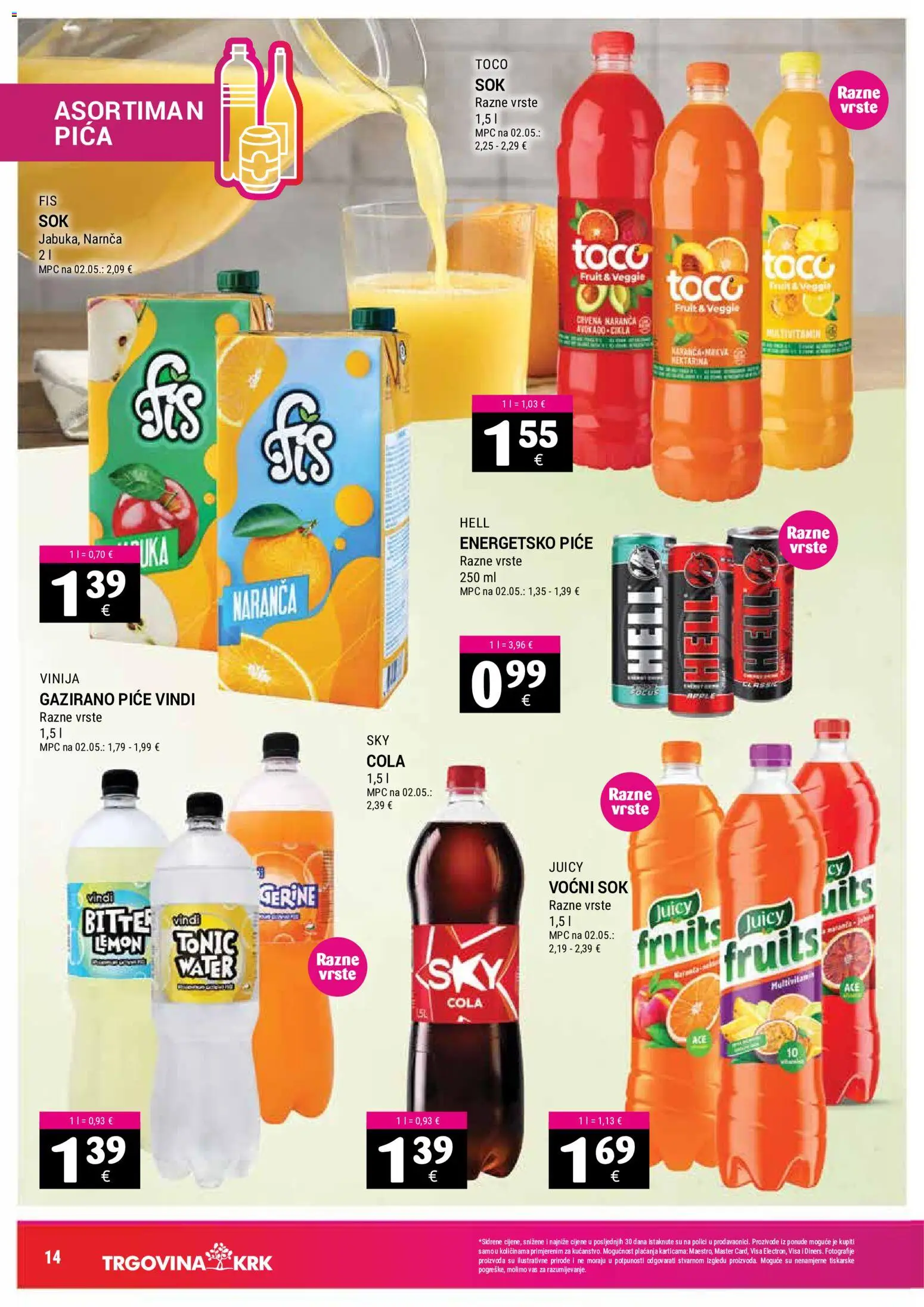 Trgovina Krk katalog | vrijedi od 16.09.2026 | Stranica: 14 | Proizvodi: Hell, Pica, Sok, Multivitamin