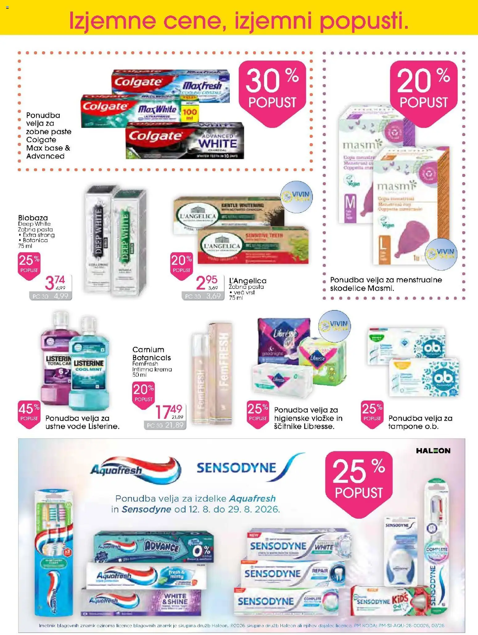 Novi Tuš drogerija katalog ponudbe – veljaven od 12.08.2026 | Stran: 13 | Izdelki: Krema, Zobna pasta