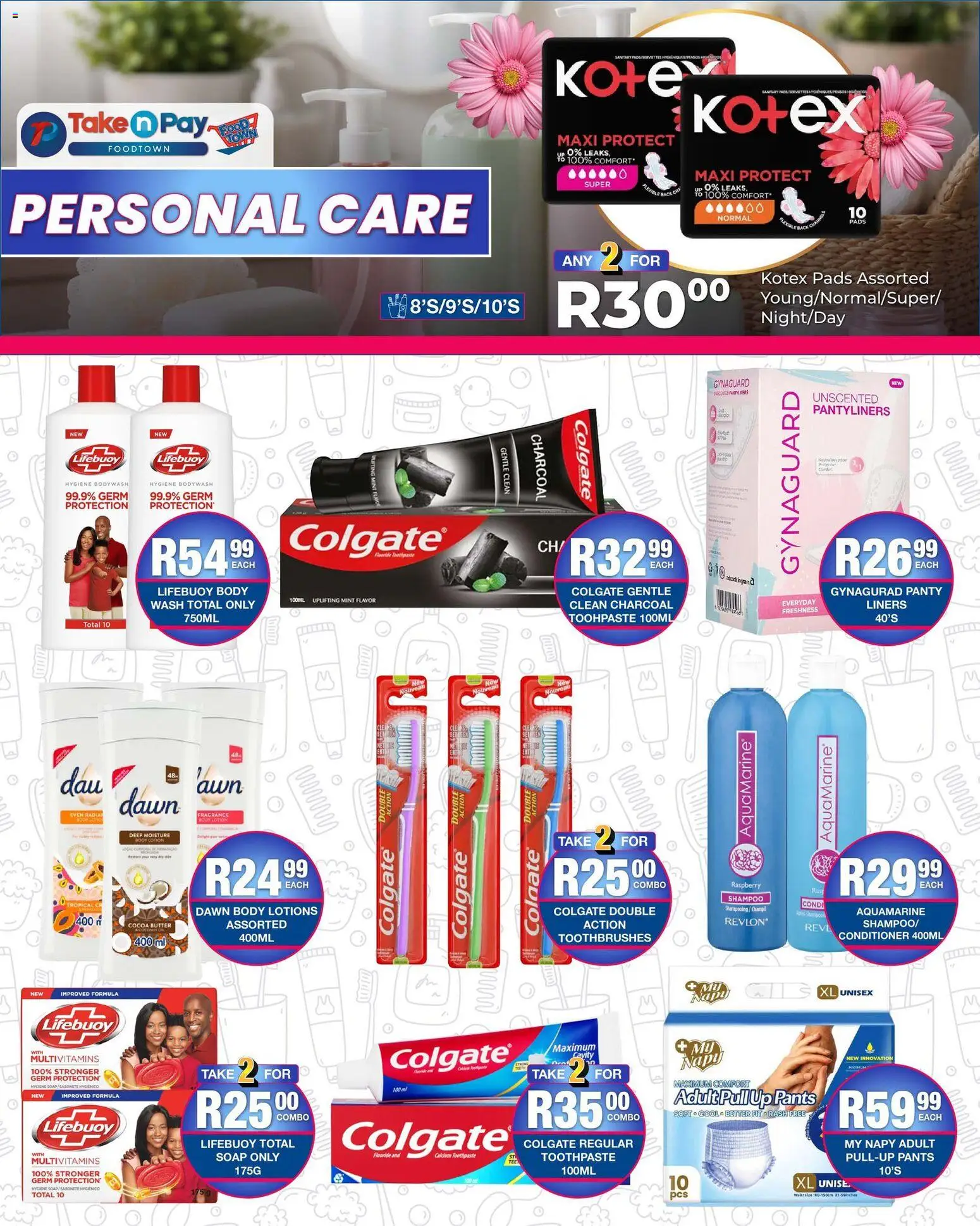 New Take n Pay catalogue – valid from 09.03.2026 | Page: 27 | Products: Pants, Pads, Butter, Shampoo