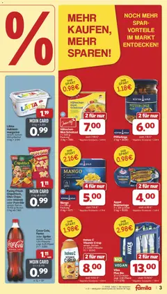 Famila Nordwest Prospekt ab 14.09.2026 gültig | Seite: 3 | Produkte: Schnitzel, Mango, Pfifferlinge, Chips