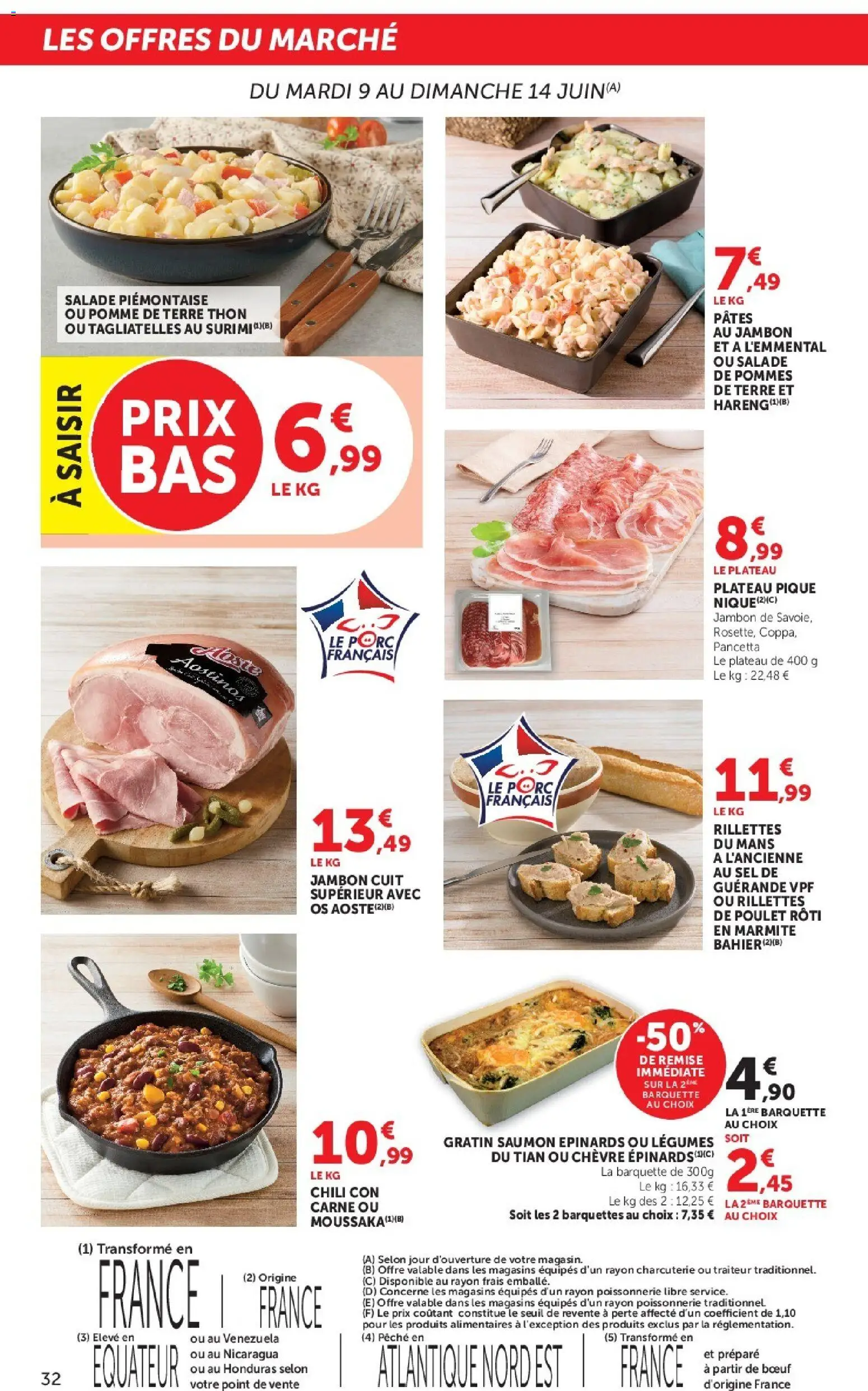 {H1} | Page: 32 | Produits: Salade, Pomme de terre, Sel, Jambon