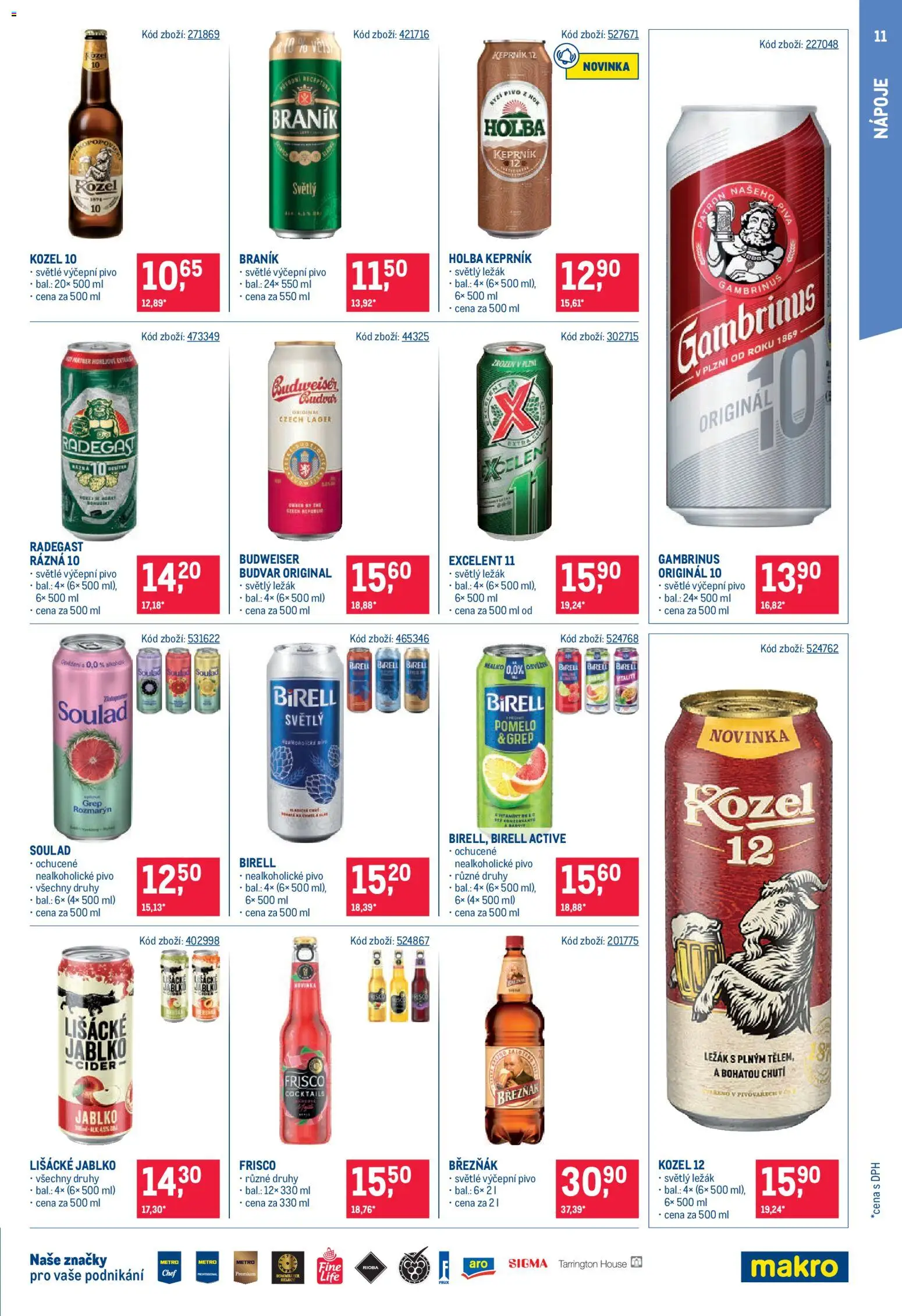 Makro leták - Maloobchod od 15.07.2026 | Strana: 11 | Produkty: Pivo, Kozel, Nealkoholické pivo, Gambrinus