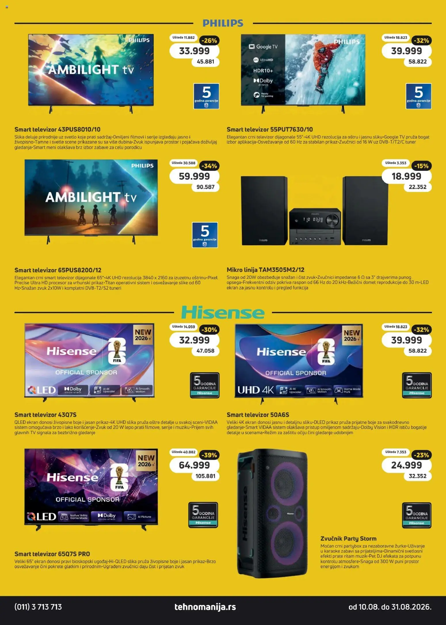 Tehnomanija katalog - važi od 10.08.2026 | Strana: 18 | Proizvode: Smart televizor, Televizor, Zvučnik