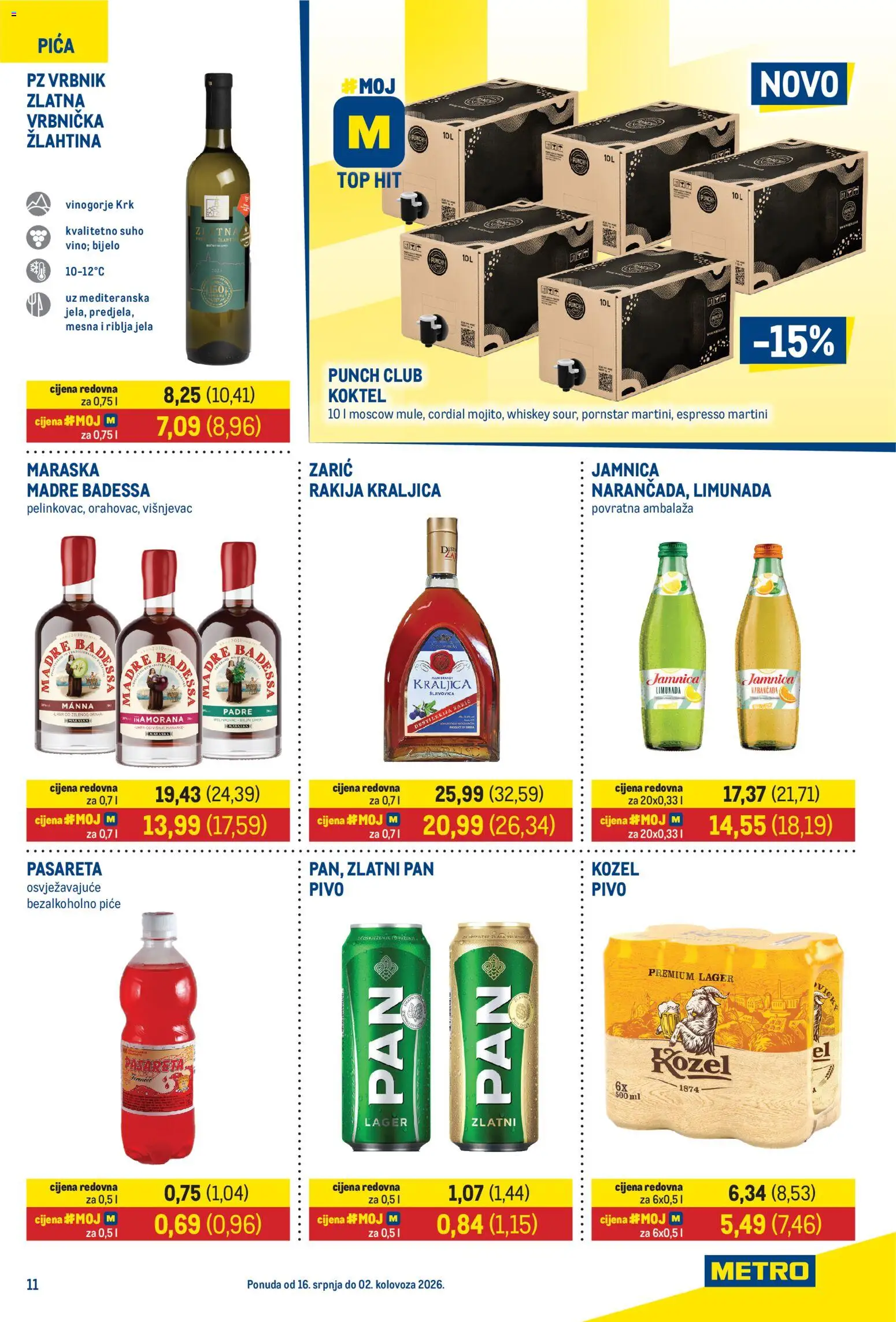 Metro katalog | vrijedi od 16.07.2026 | Stranica: 11 | Proizvodi: Kozel, Espresso, Pica, Limunada