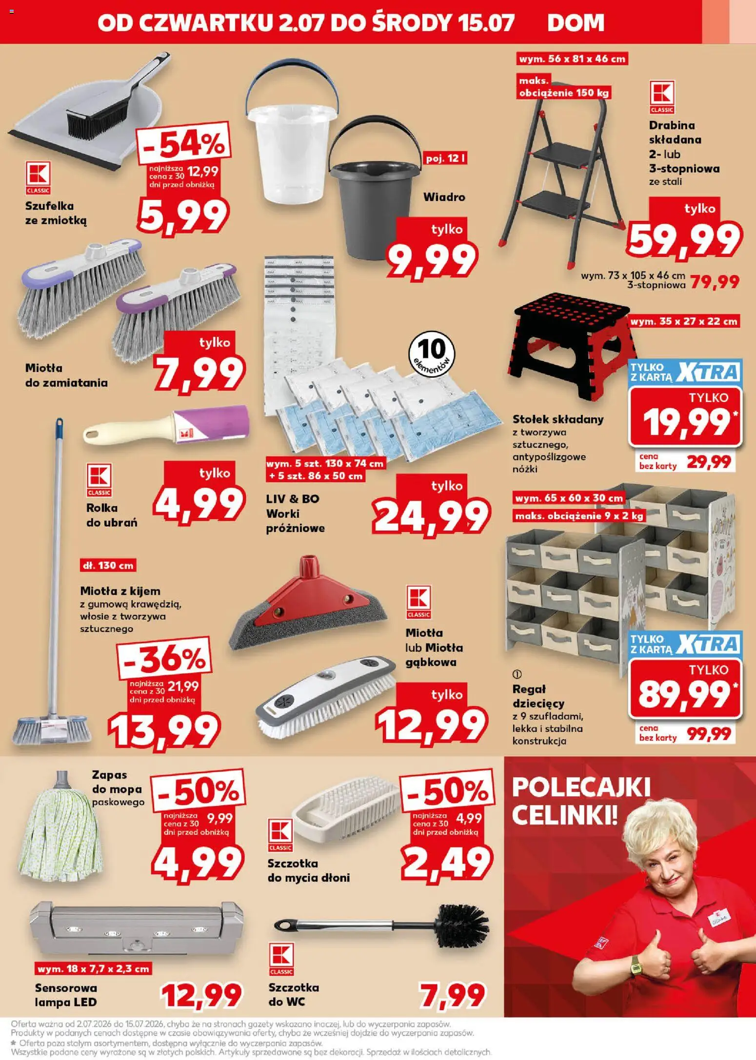 Kaufland Polsko leták - Złap okazje od 02.07.2026 | Strana: 13 | Produkty: Stolek, Karty, Wc, Lampa