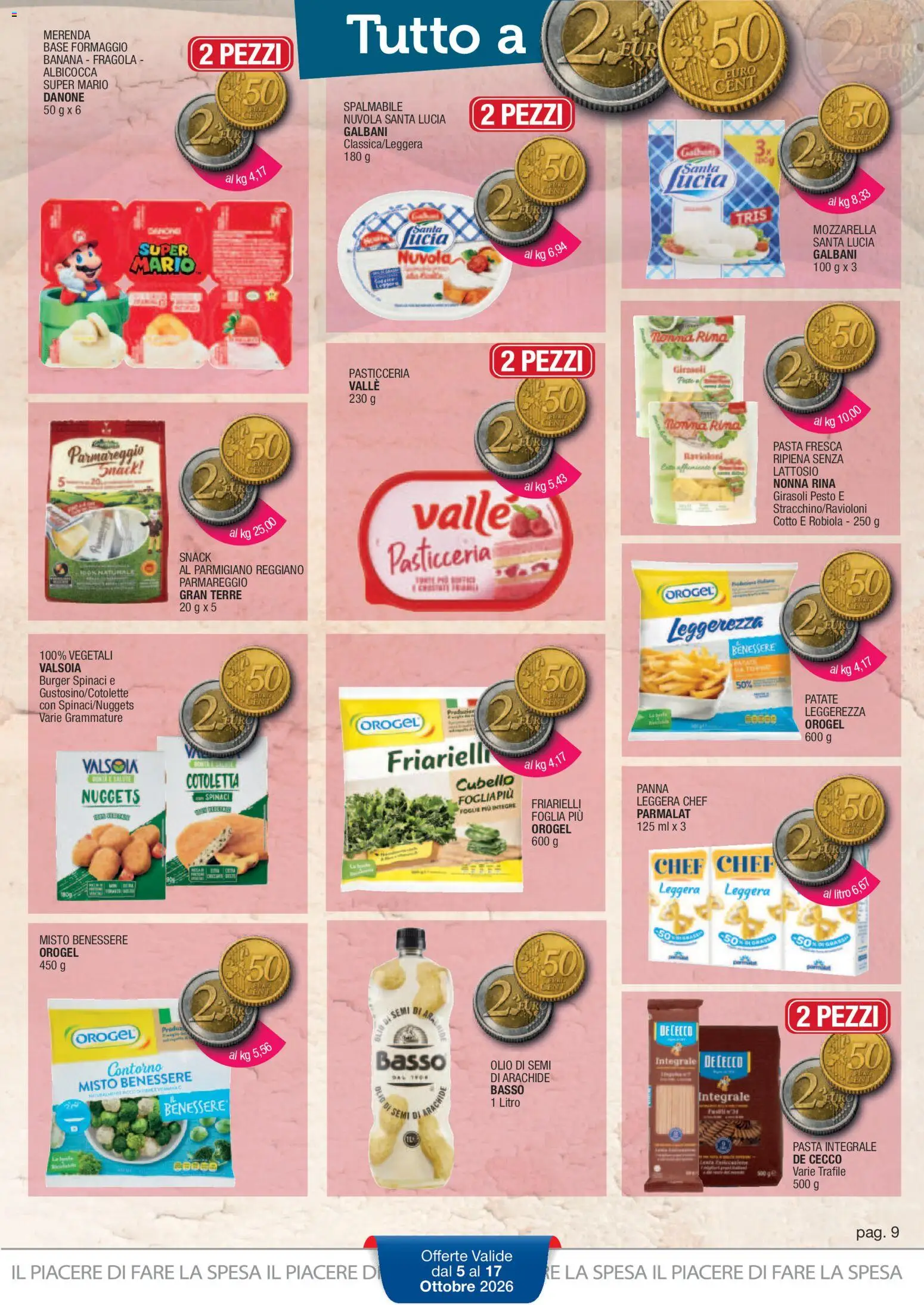 Volantino Sidis del 05/10/2026 | Pagina: 9 | Prodotti: Nuggets, Patate, Mozzarella, Arachidi