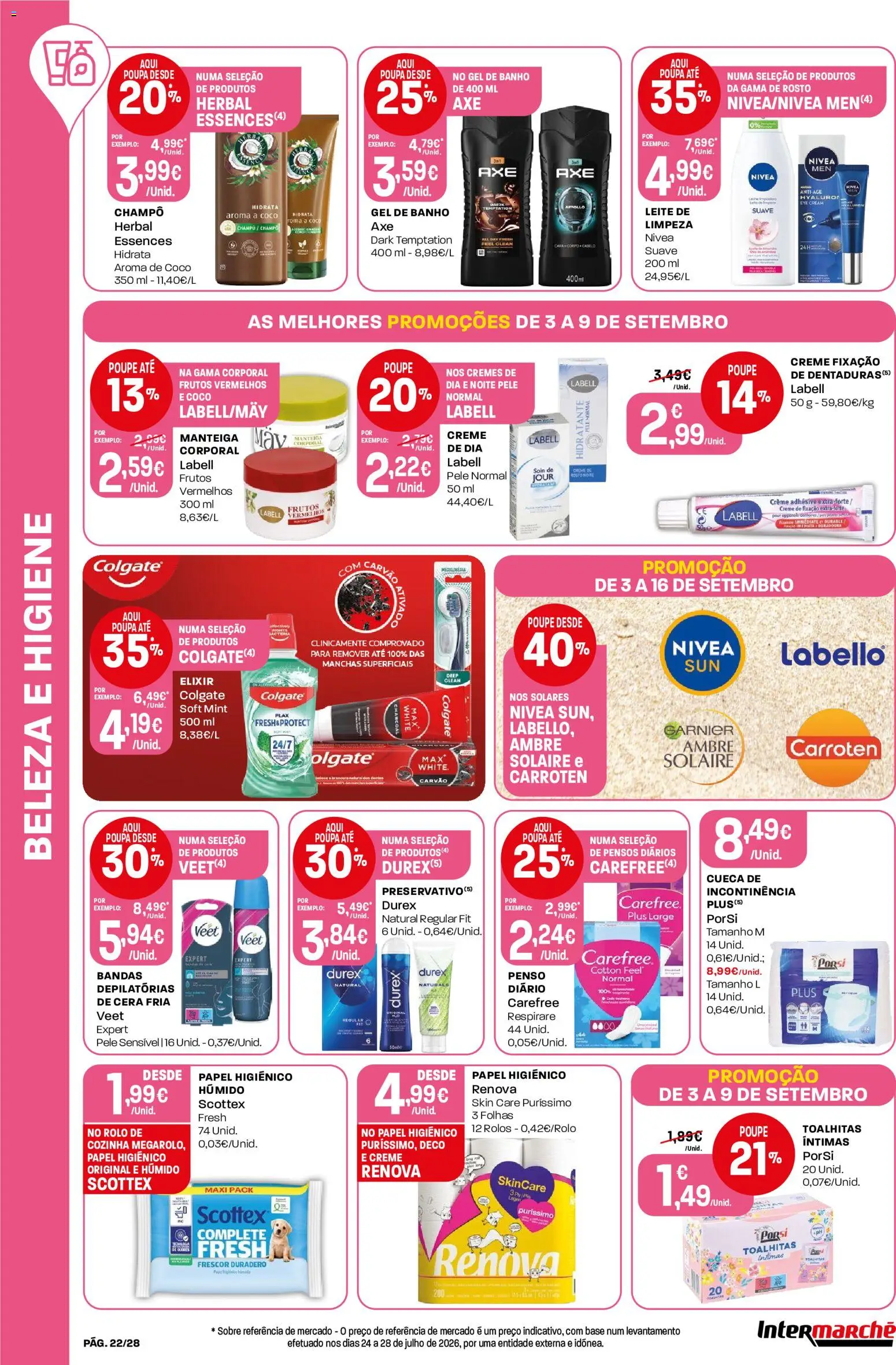 Intermarché Folheto Contact │ válido de 03/09/2026 | Página: 22 | Produtos: Champô, Gel de banho, Leite, Coco