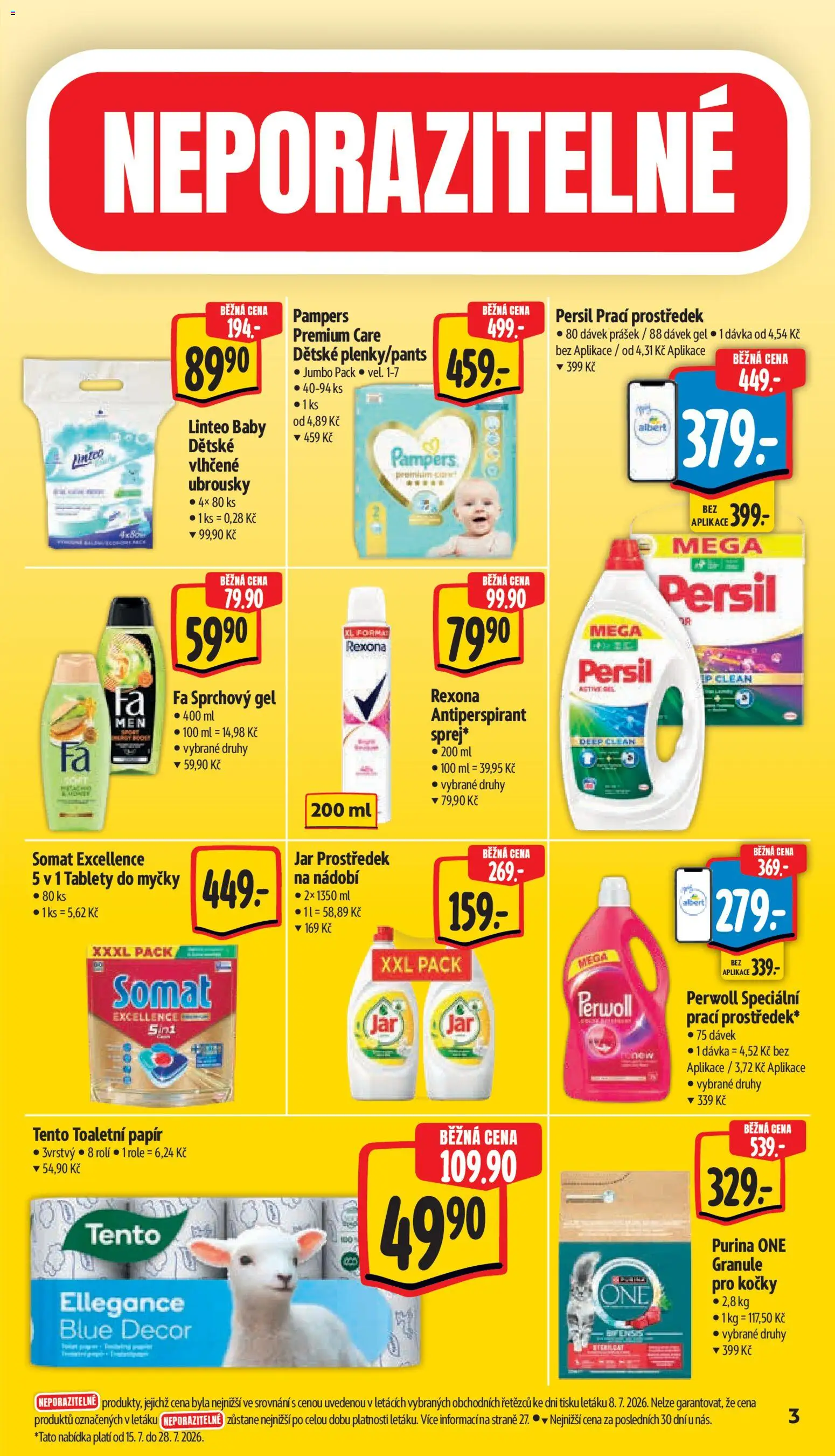 Albert leták - Hypermarket od 15.07.2026 | Strana: 7 | Produkty: Nádobí, Purina, Forma, Rexona