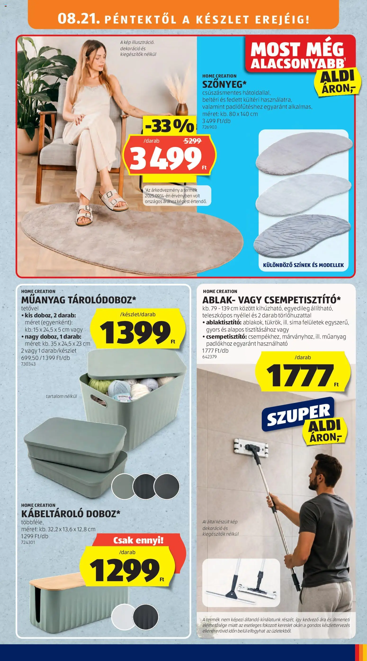 Aldi akciós ujság - amely érvényes a következő dátumtól: 2026.08.21. | Oldal: 7 | Termékek: Ablaktisztító, Ablak, Dekoráció