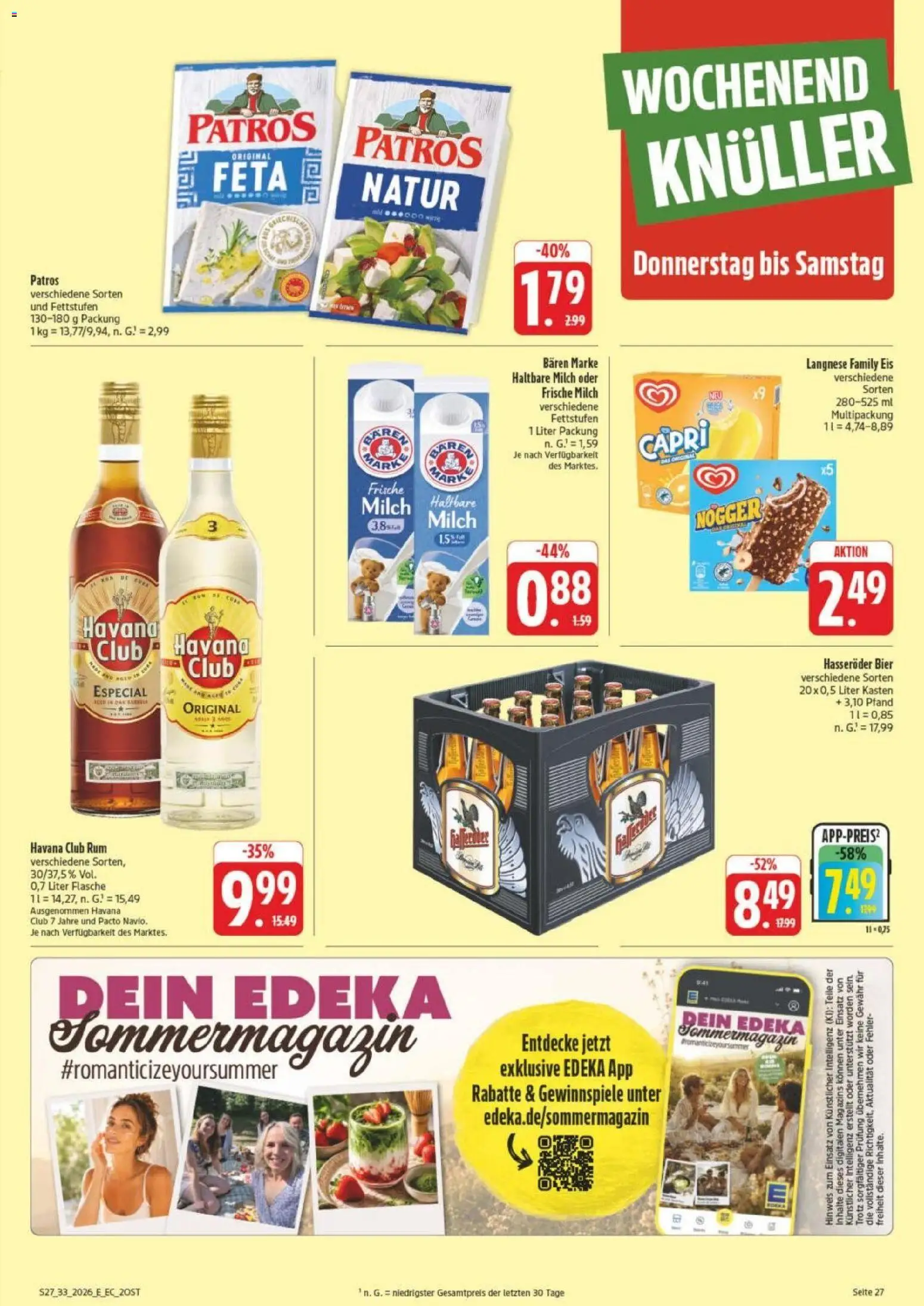 Edeka Prospekt Leipzig – gültig ab 10.08.2026 | Seite: 35 | Produkte: Havana club, Langnese, Feta, Bier