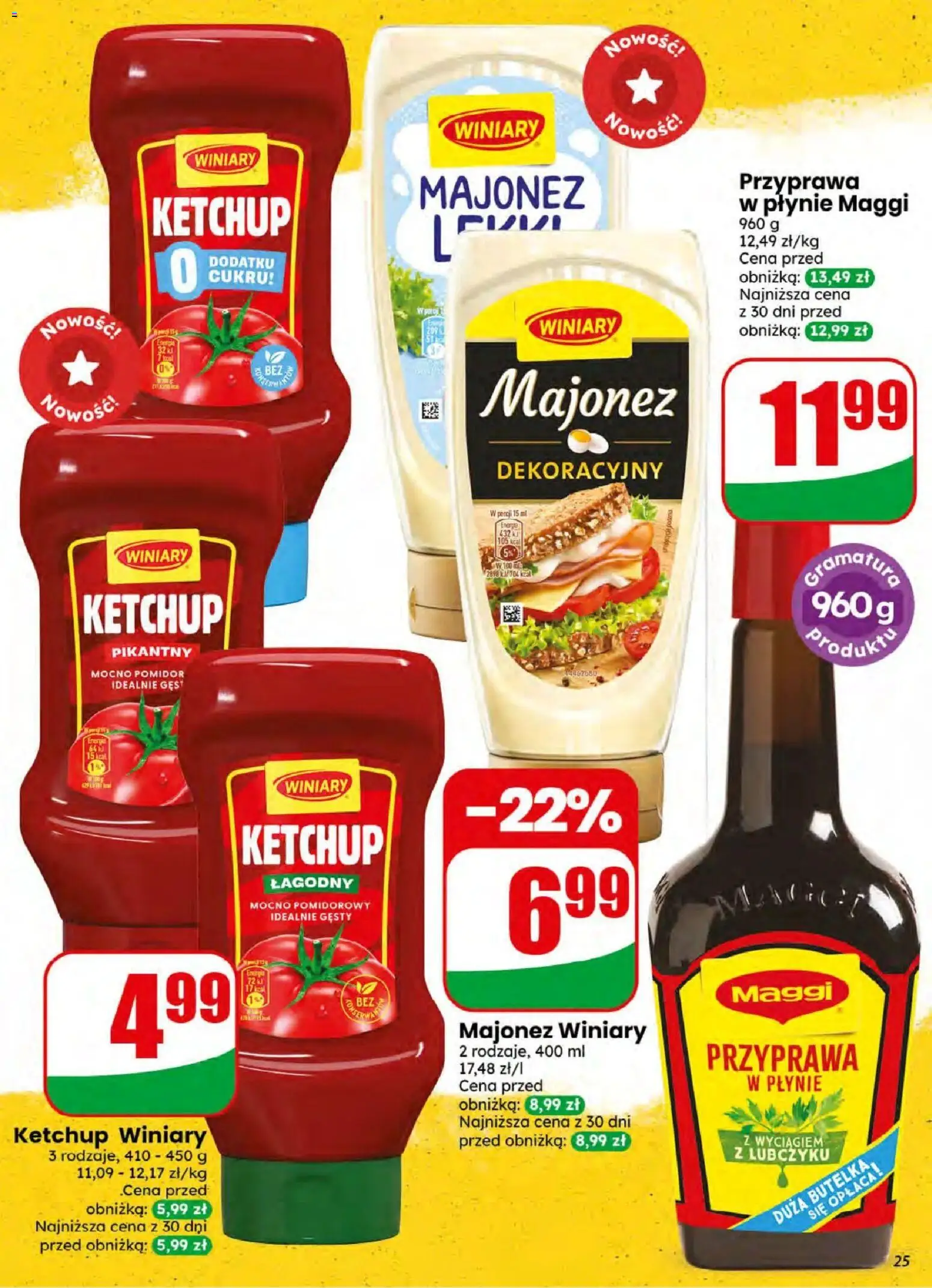 Dino gazetka od 08.07.2026 | Strona: 25 | Produkty: Ketchup, Gęś, Majonez winiary, Majonez