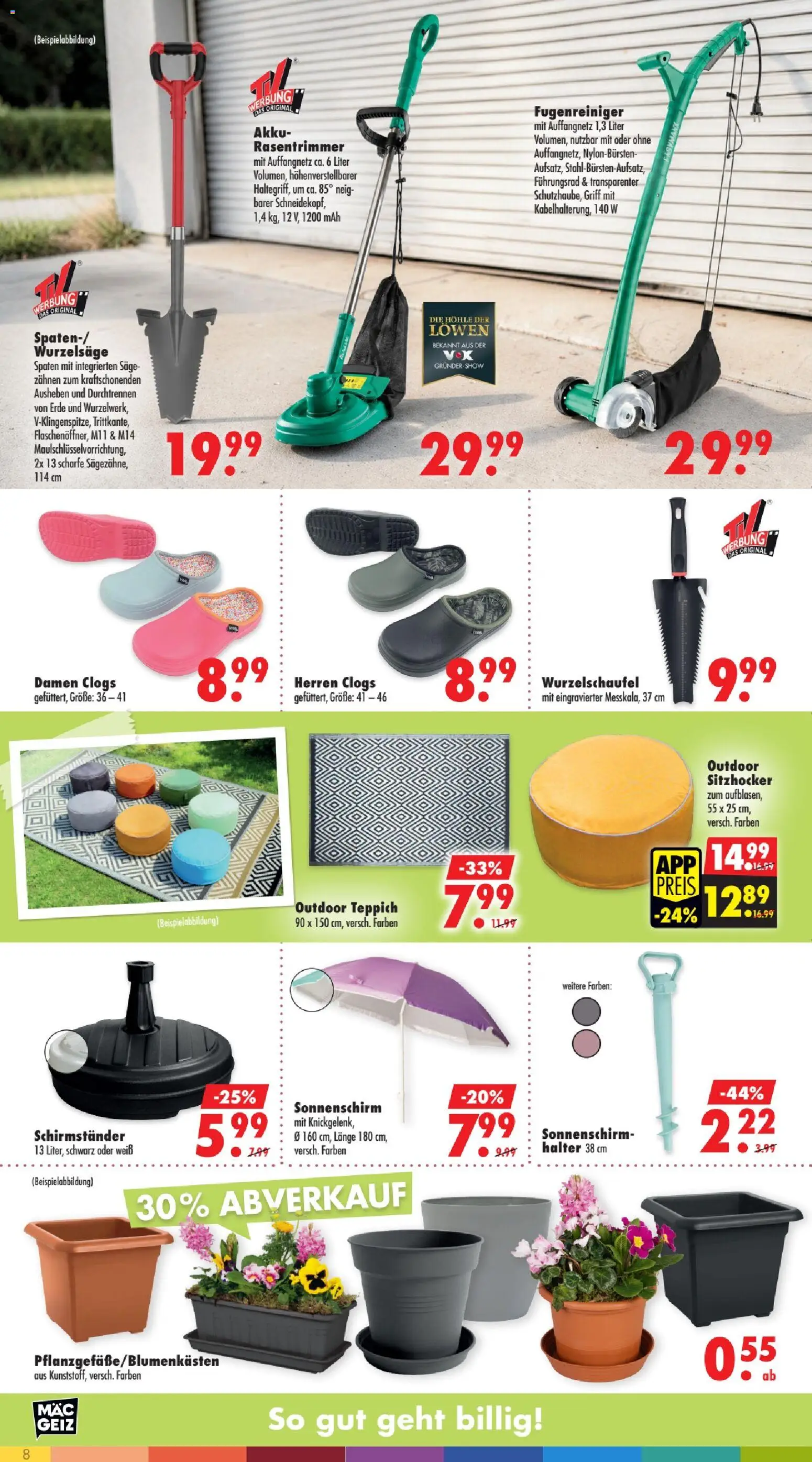 Mäc Geiz Prospekt – gültig ab 01.06.2026 | Seite: 8 | Produkte: Teppich, Schirmständer, Sonnenschirm