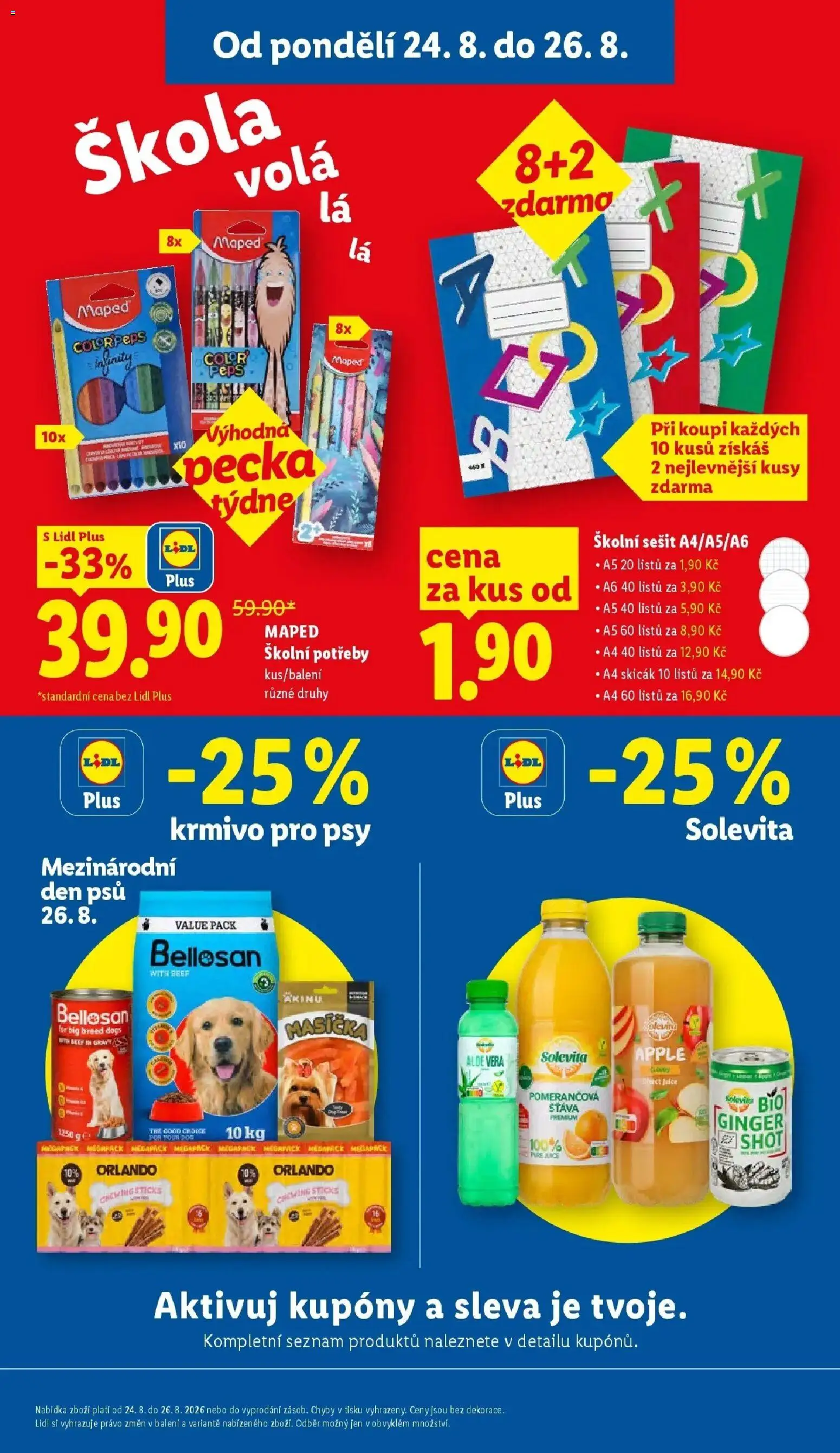 Lidl leták od 24.08.2026 - Nový akční leták | Strana: 3 | Produkty: Notebook, Krmivo pro psy, Aloe vera, Jablečný džus