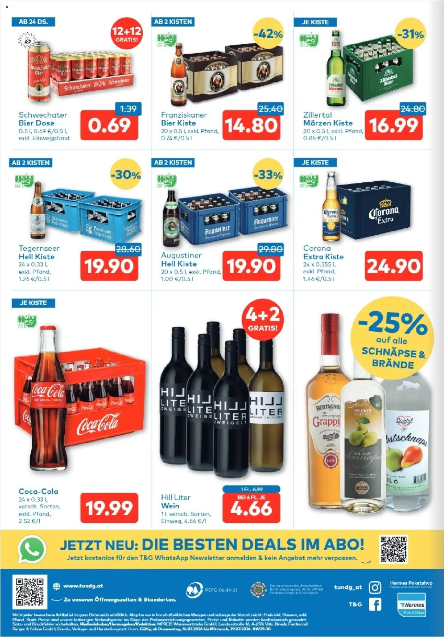 T&G Tirol gültig ab 16.07.2026 | Seite: 8 | Produkte: Wein, Bier
