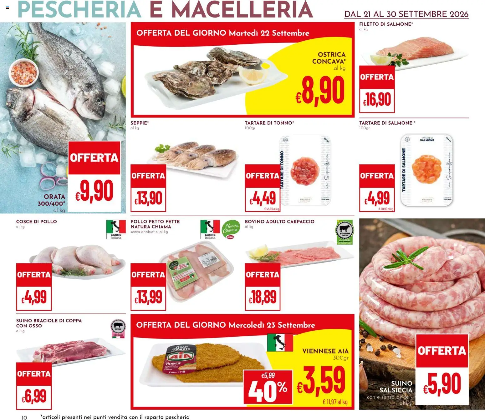 Volantino Pan del 30/09/2026 | Pagina: 10 | Prodotti: Bovino, Carpaccio, Pollo, Suino