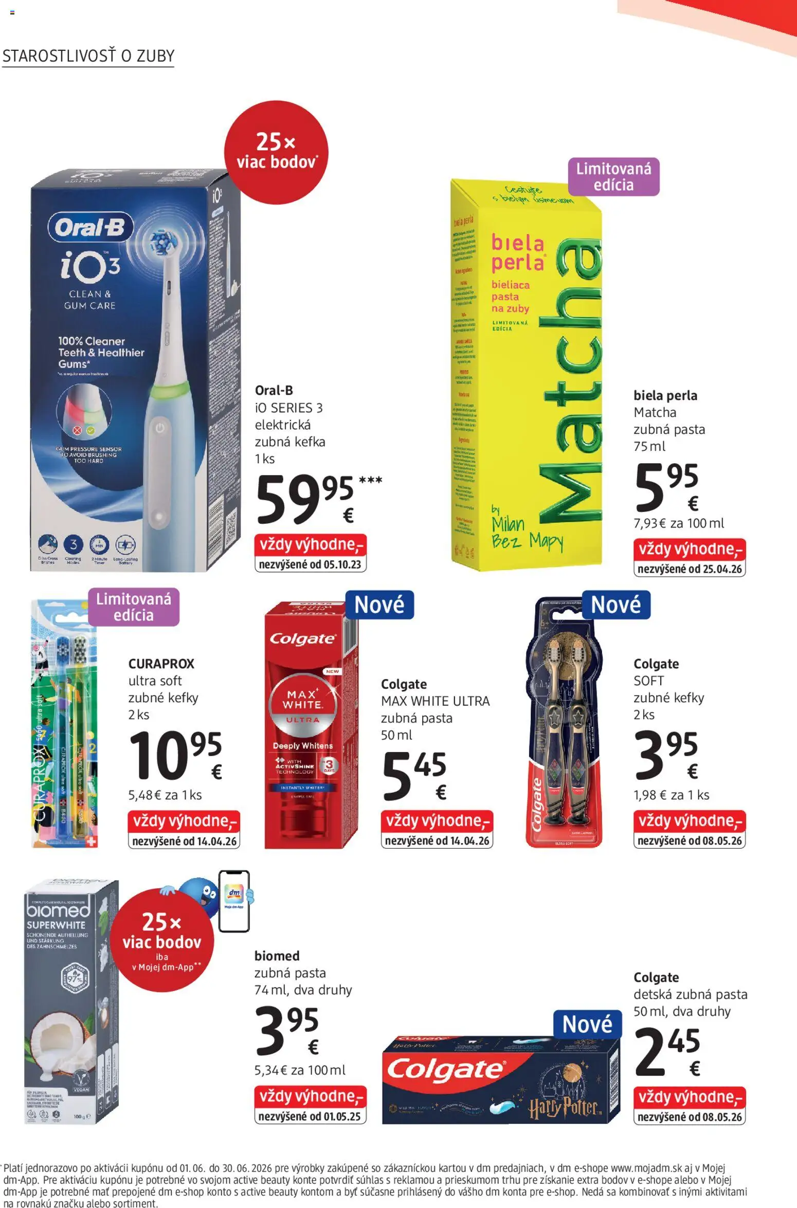 Nové dm drogerie akcie – leták je platný od 01.06.2026 | Strana: 20 | Produkty: Elektrická zubná kefka, Zubná kefka, Curaprox
