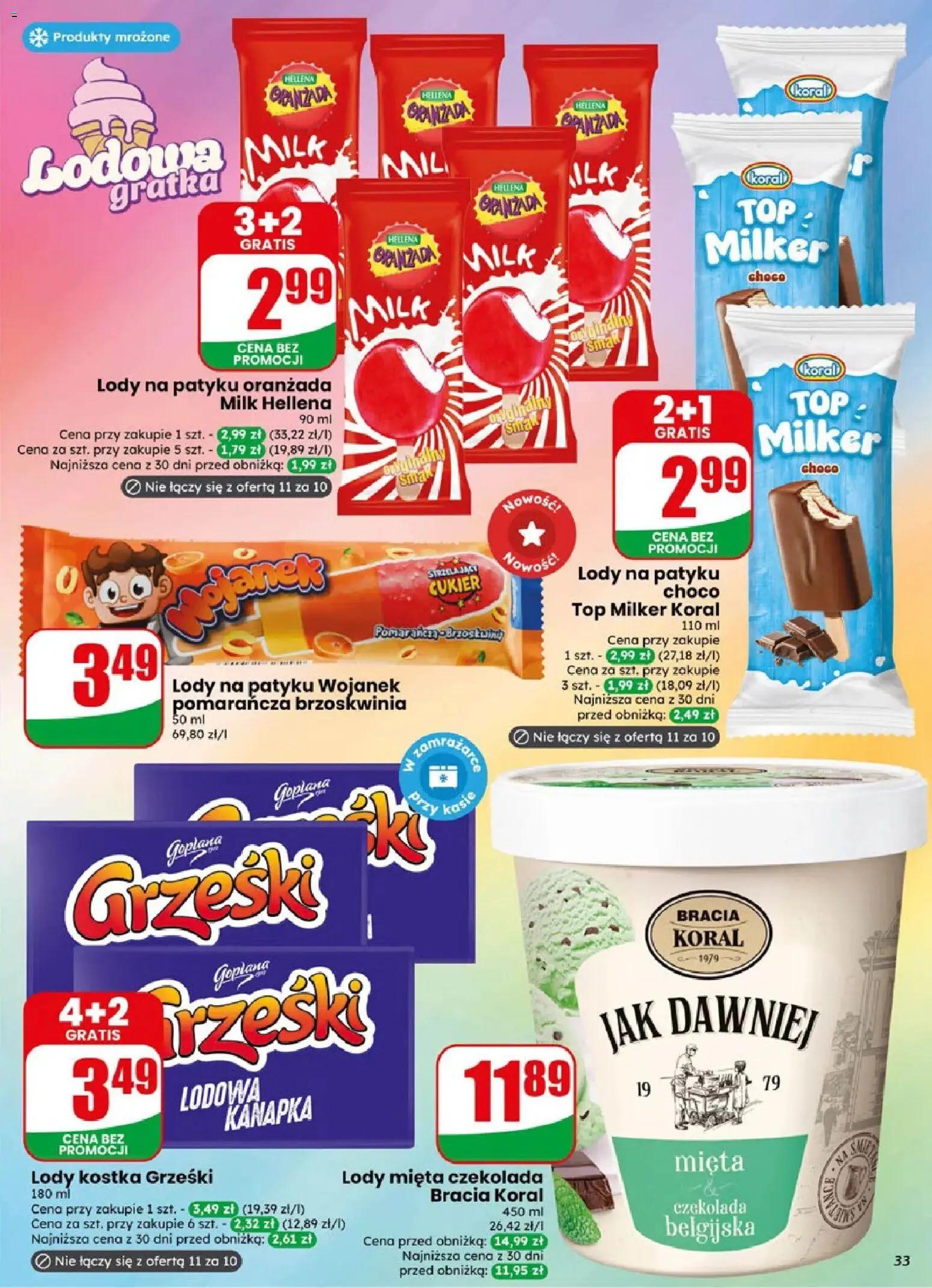 Dino gazetka od 06.05.2026 | Strona: 33 | Produkty: Brzoskwinia, Top, Mięta, Lody