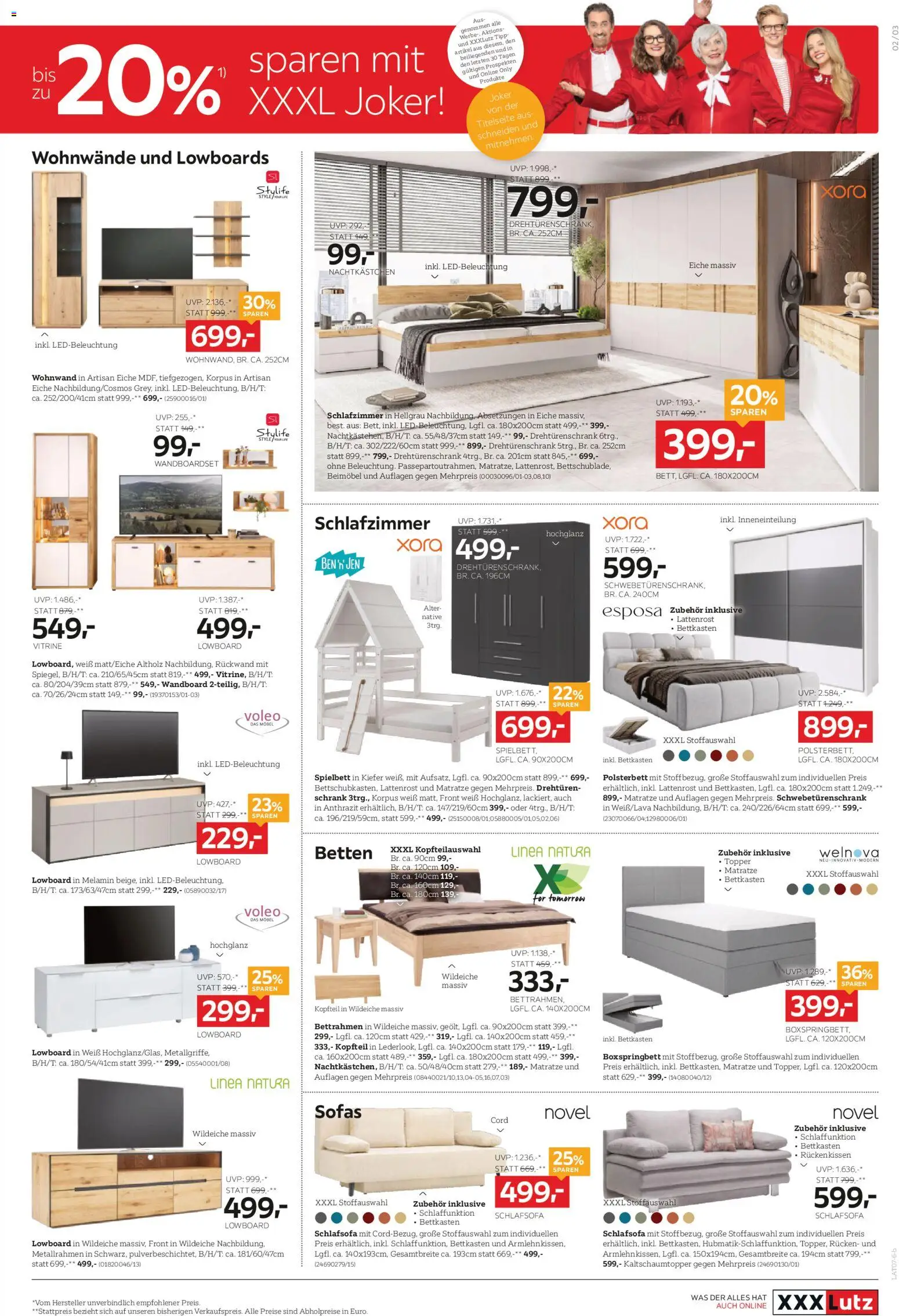 XXXLutz Prospekt aktuell gültig ab 23.06.2026 | Seite: 3 | Produkte: Matratze, Lattenrost, Schrank