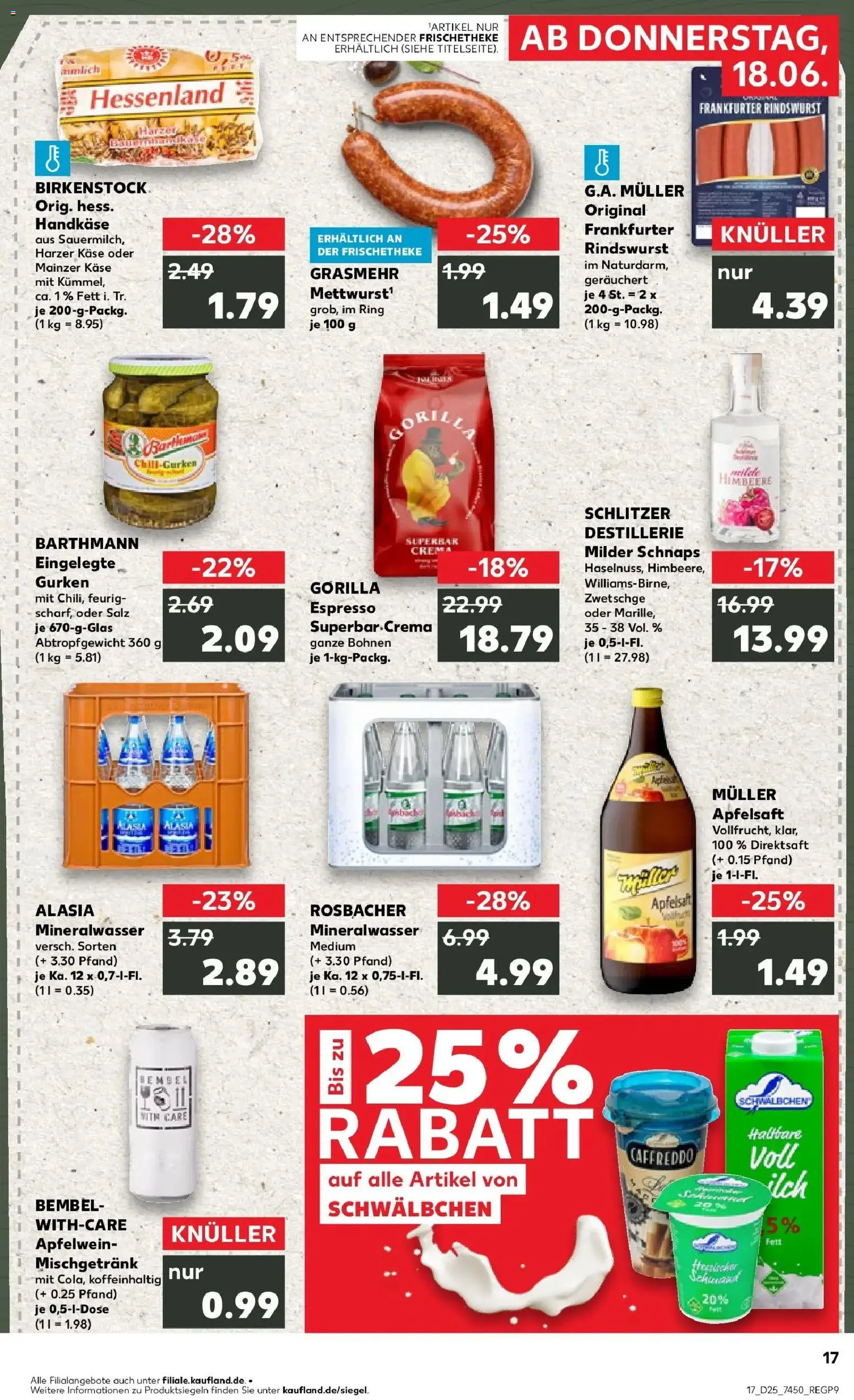 Kaufland Prospekt Bad Nauheim – gültig ab 15.06.2026 | Seite: 2 | Produkte: Käse, Schnaps, Apfelsaft, Apple