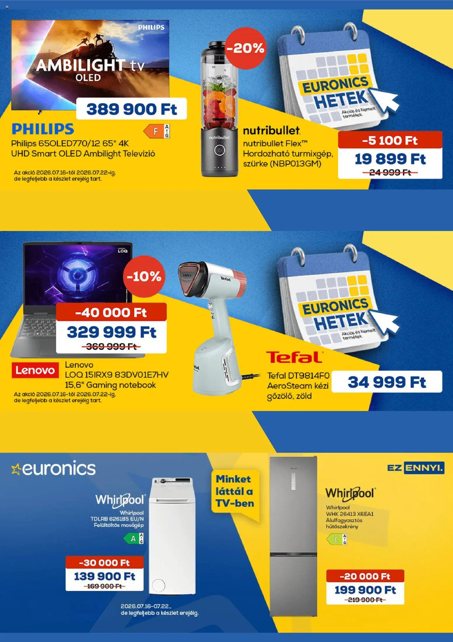 Akciós újság új Euronics catalogue cover