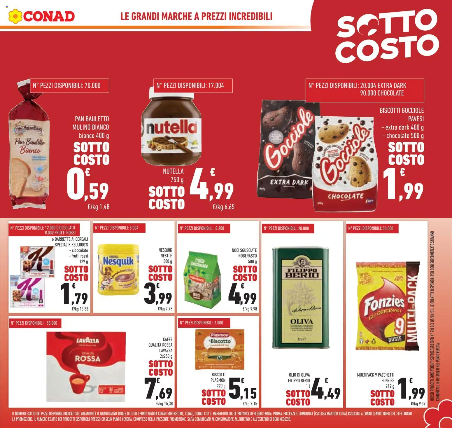 Volantino Conad del 04.06.2026 | Pagina: 7 | Prodotti: Cereali, Olio, Nutella, Lavazza
