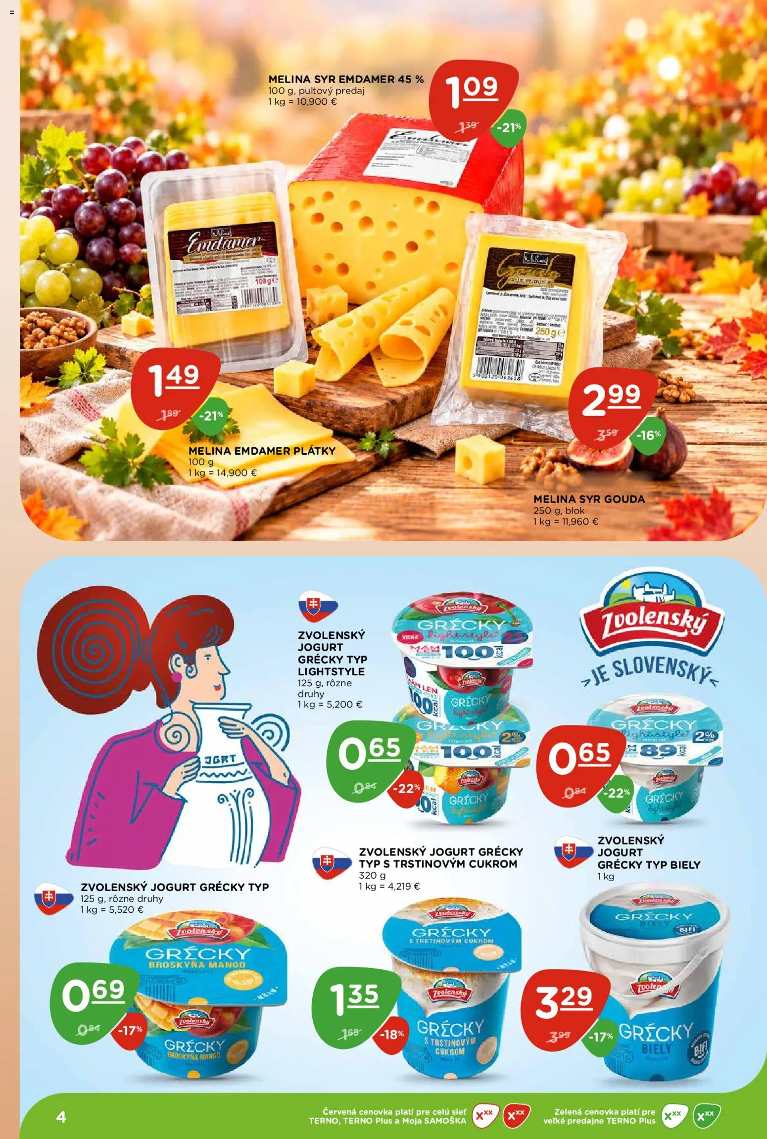 Nové Terno akcie – leták je platný od 29.10.2026 | Strana: 4 | Produkty: Syr, Gouda, Syr Gouda, Mango