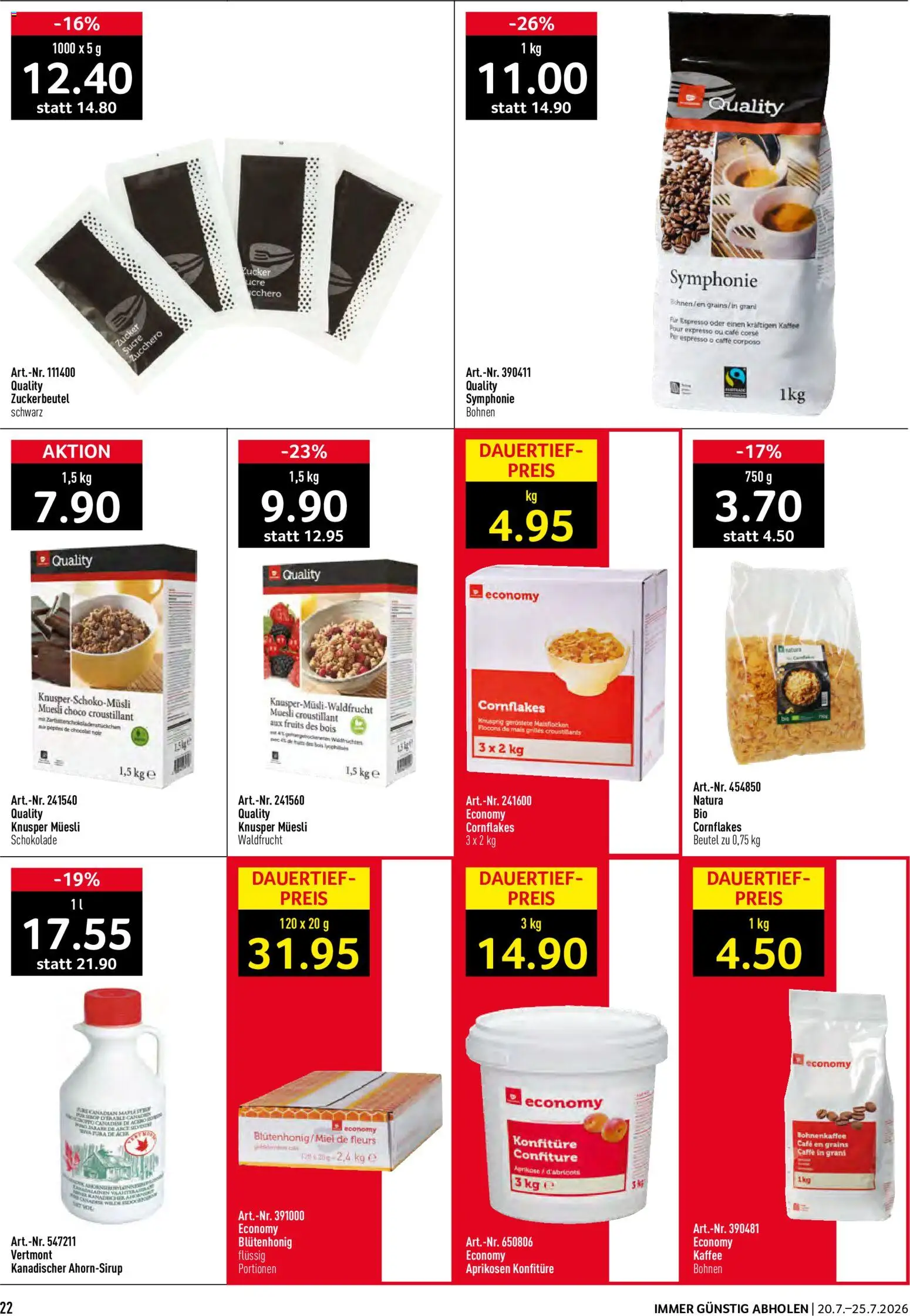 Prodega aktionen – gültig ab 20.07.2026 | Seite: 22 | Produkte: Kaffee, Schokolade, Zucker