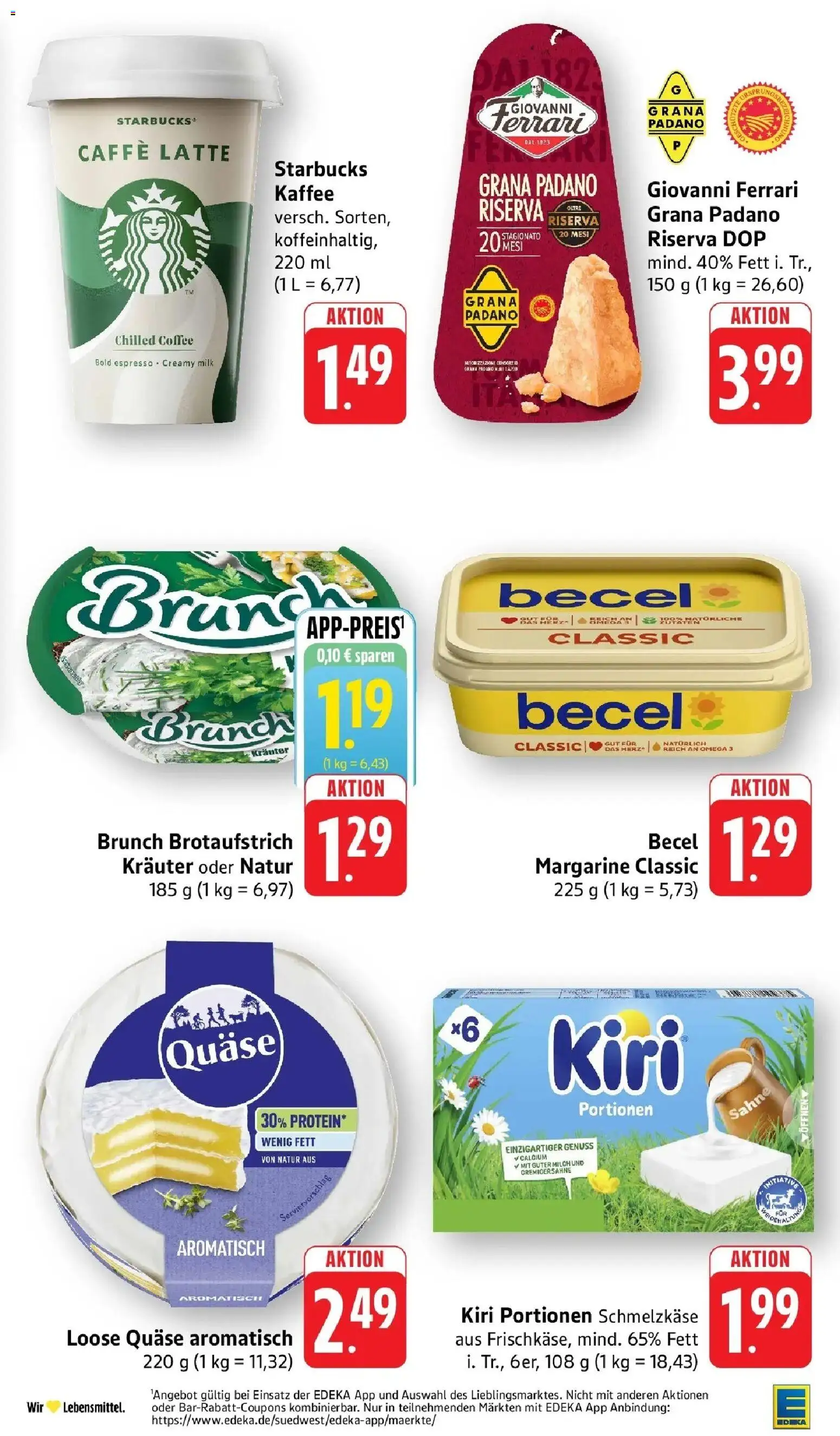 Edeka Prospekt Trier – gültig ab 08.06.2026 | Seite: 19 | Produkte: Margarine, Kaffee, Starbucks, Sahne