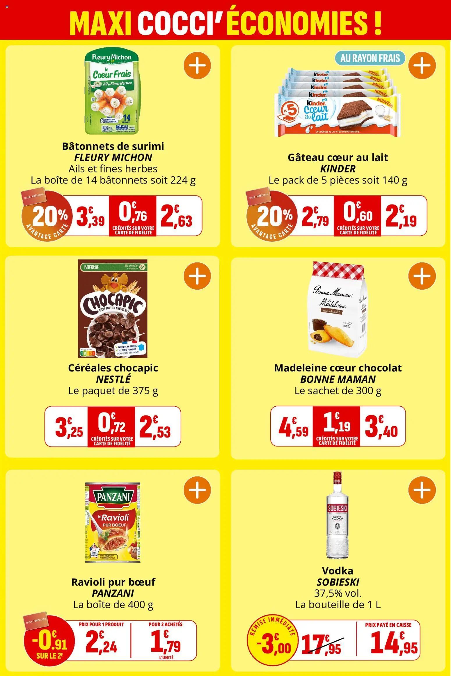 {H1} | Page: 3 | Produits: Bâtonnets de surimi, Gâteau, Lait, Bonne Maman