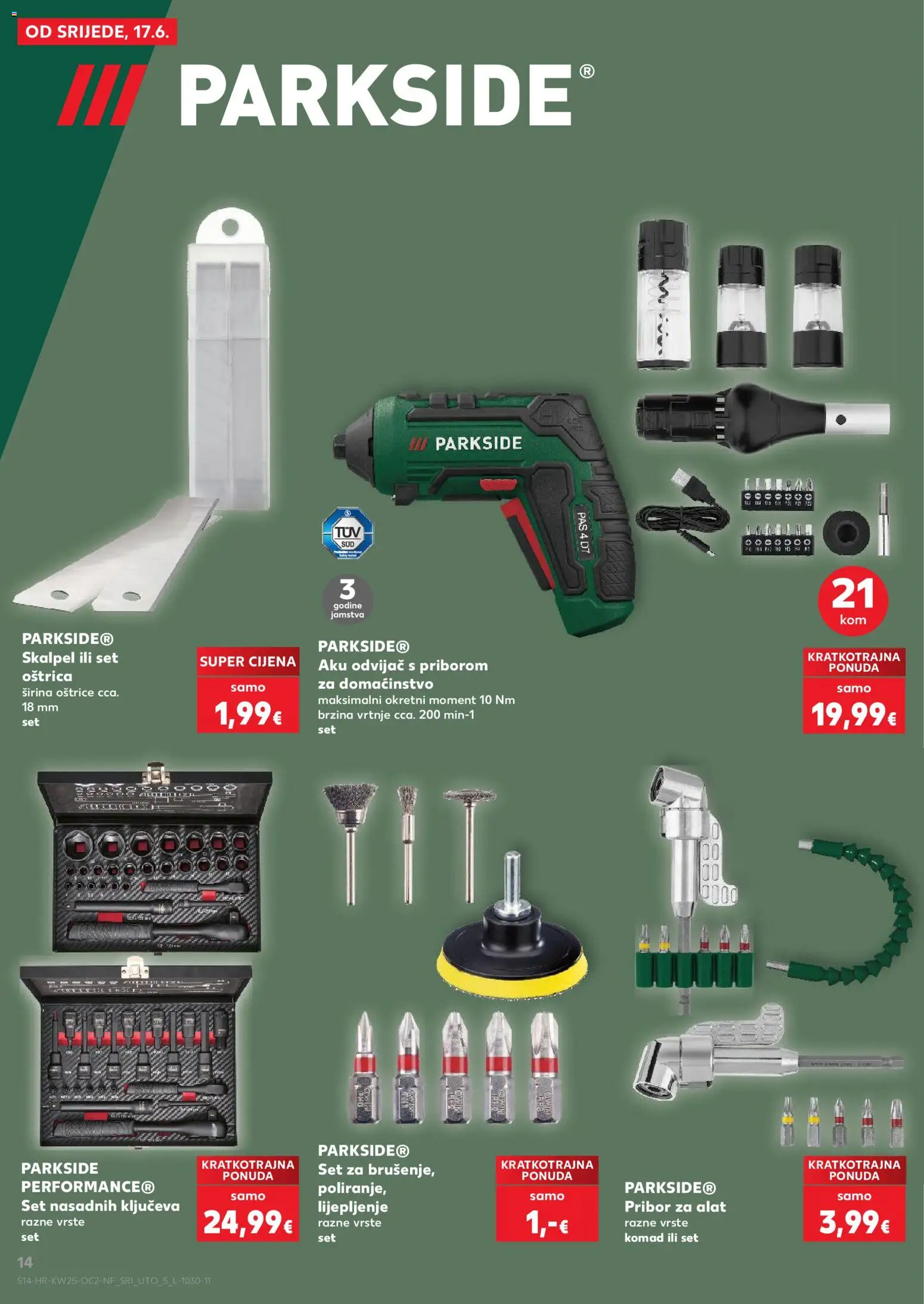 Kaufland katalog | vrijedi od 17.06.2026 | Stranica: 14 | Proizvodi: Alat, Skalpel, Odvijač, Parkside