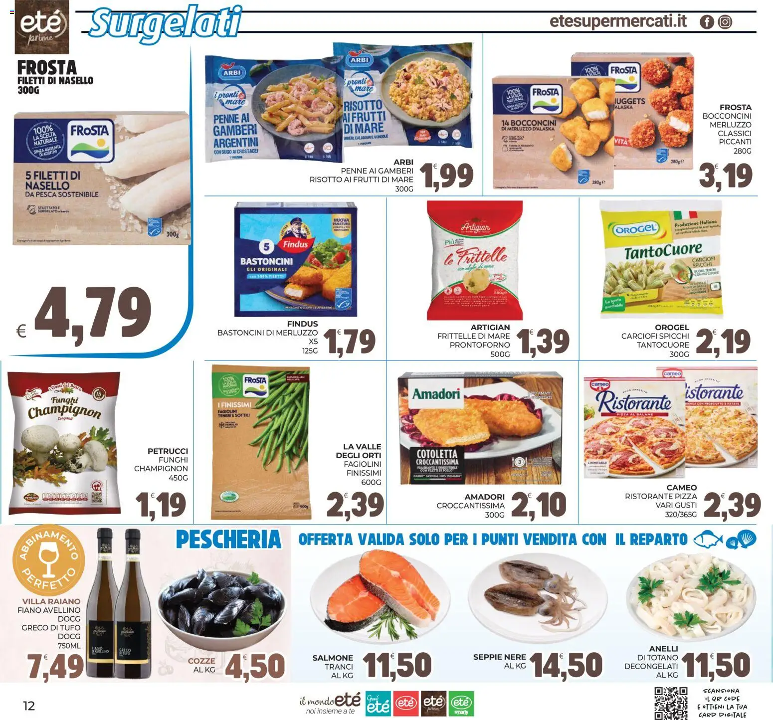 Volantino Eté del 28/07/2026 | Pagina: 12 | Prodotti: Salmone, Cozze, Fagiolini, Sugo