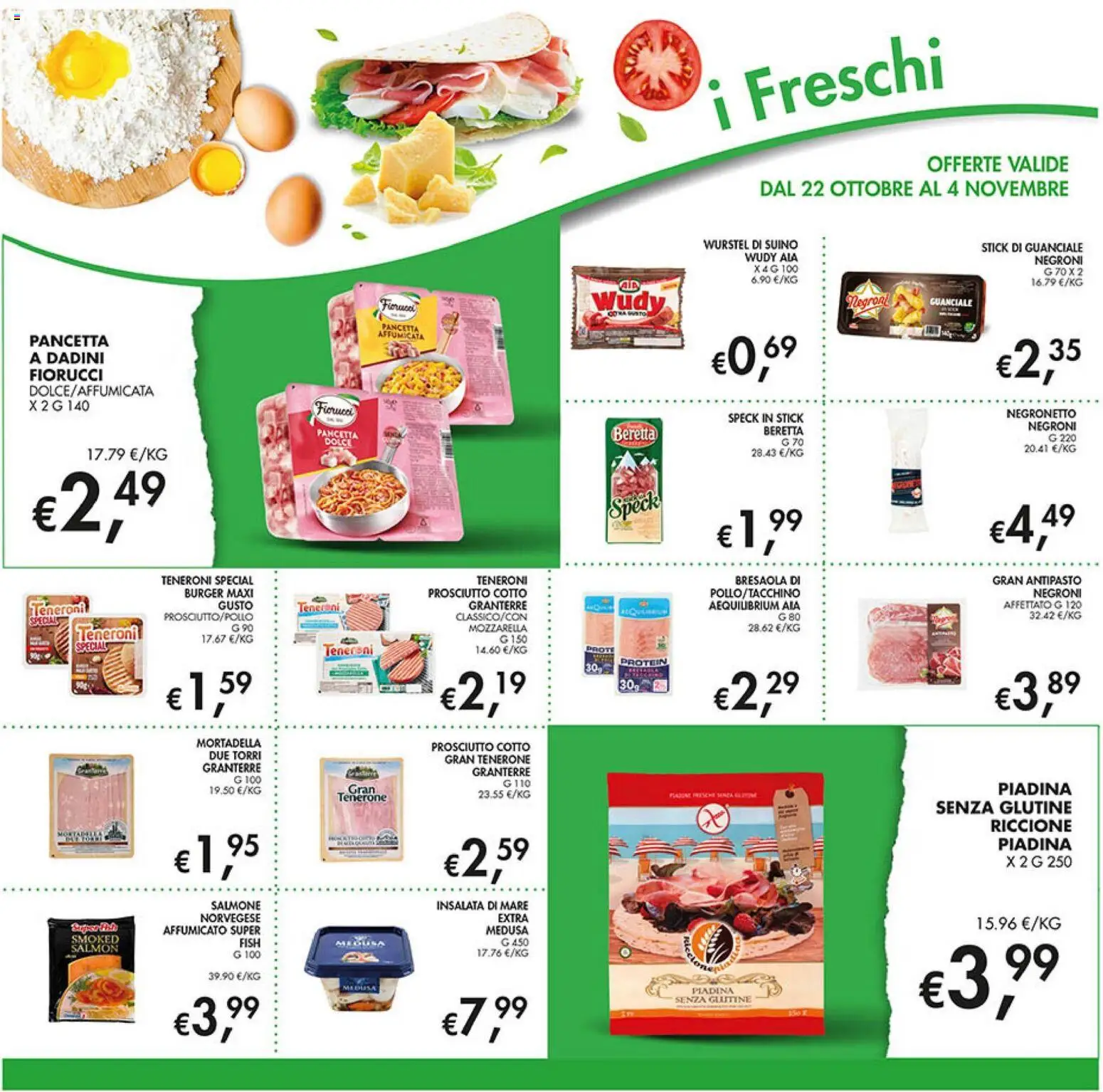 Volantino Coal del 22/10/2026 | Pagina: 14 | Prodotti: Prosciutto Cotto, Pancetta, Piadina, Guanciale
