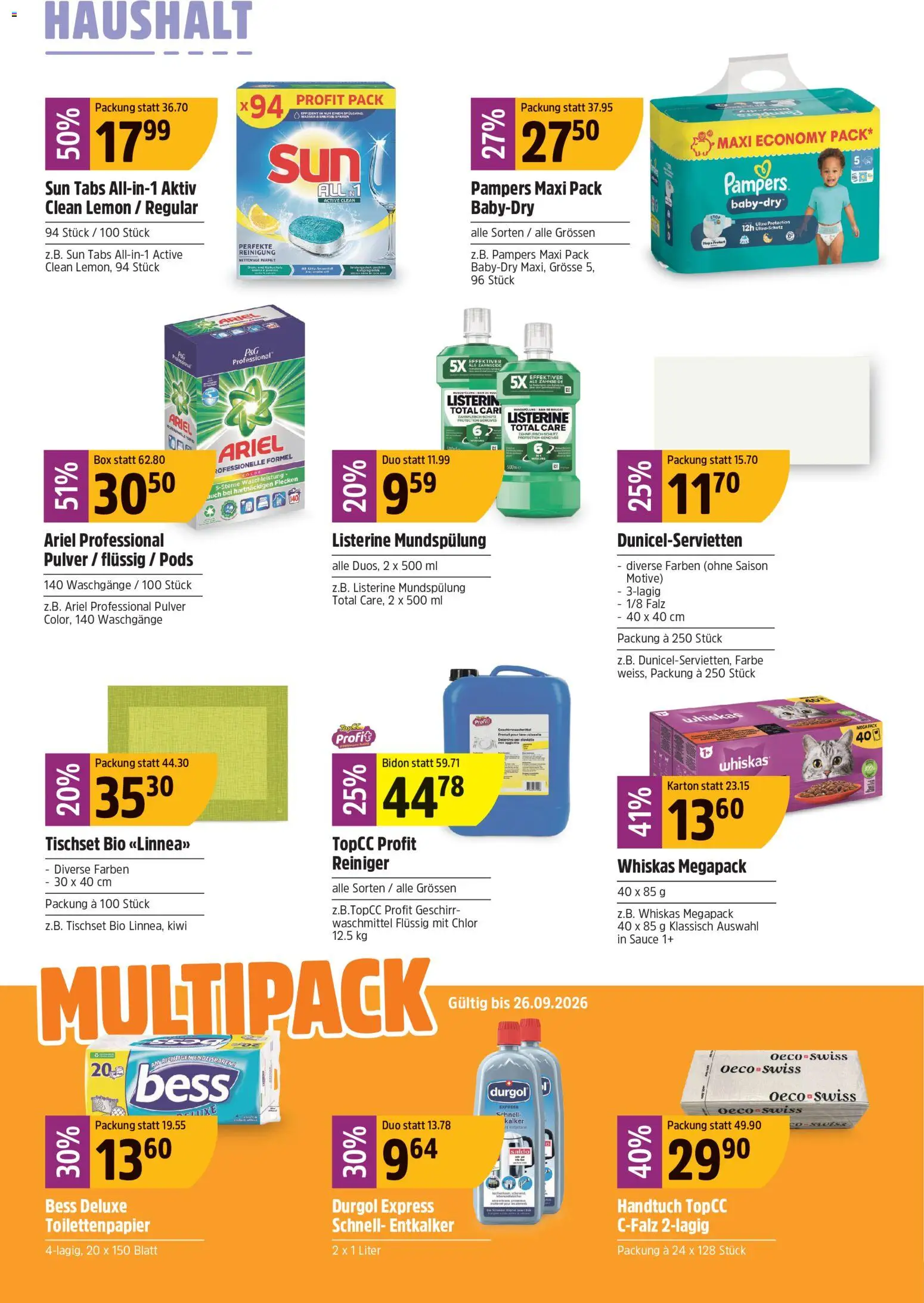 TopCC aktionen – gültig ab 07.09.2026 | Seite: 22 | Produkte: Pulver, Waschmittel, Pampers, Toilettenpapier