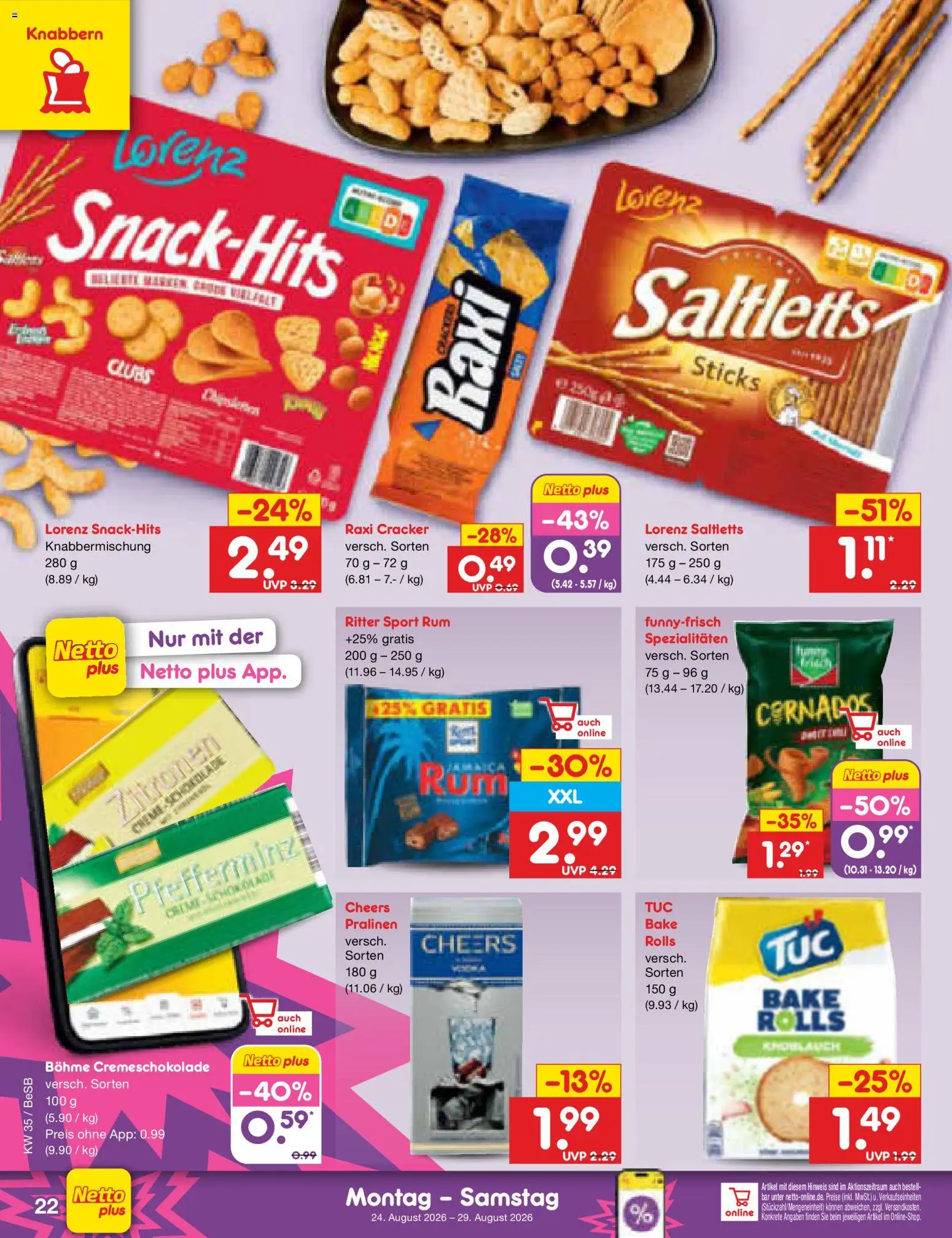 Netto Marken-Discount Prospekt – gültig ab 24.08.2026 | Seite: 34 | Produkte: Spezialitäten, Ritter sport, Knoblauch, Zitronen
