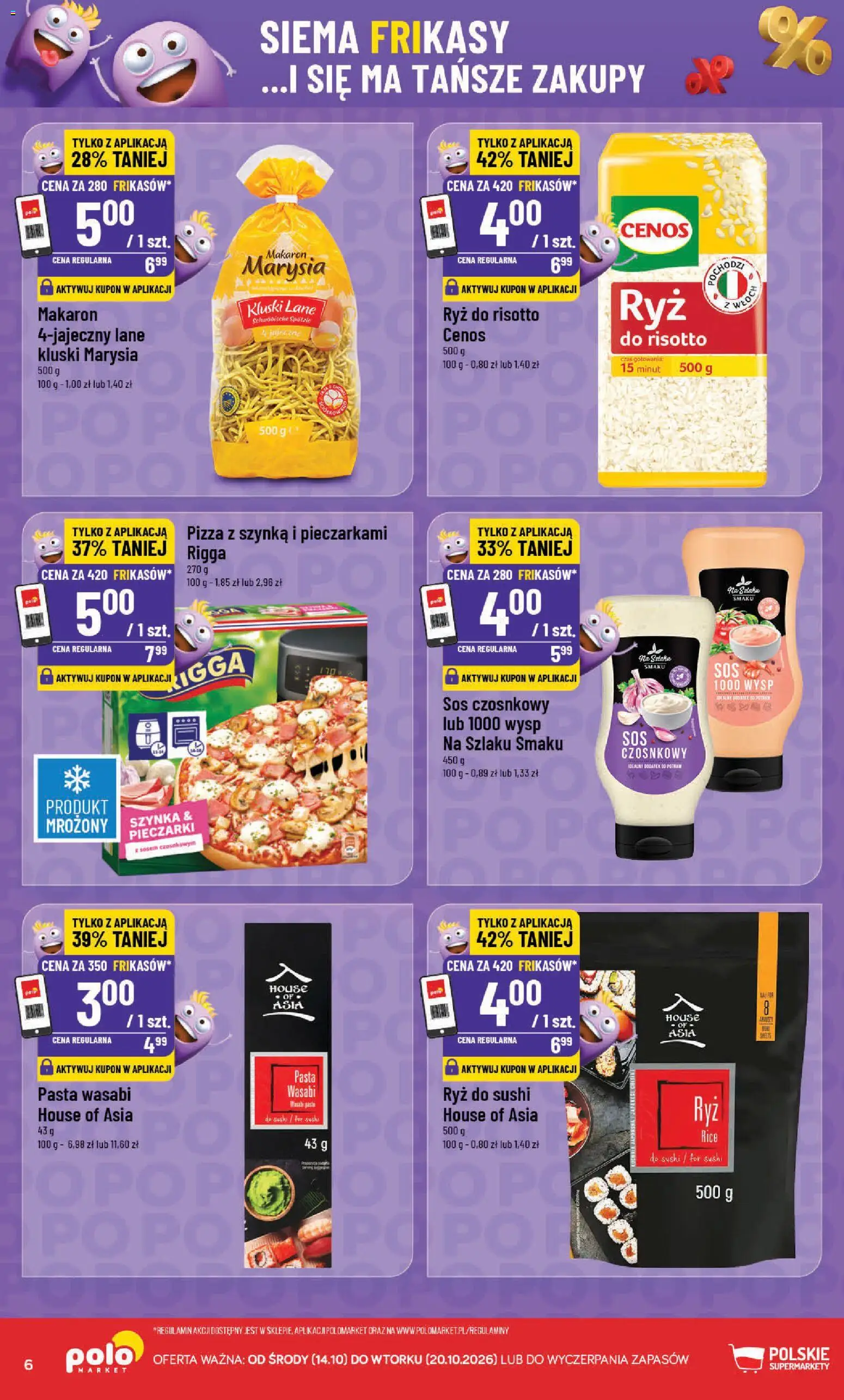POLOmarket gazetka - Frikasowe Hity od 14.10.2026 | Strona: 6 | Produkty: Pieczarki, Sałata, Szynka, Ryż