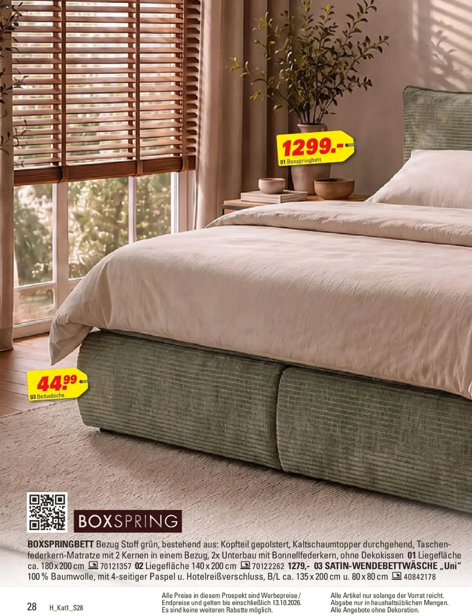 Höffner Prospekt Fürth – gültig ab 28.09.2026 | Seite: 28 | Produkte: Boxspringbett, Taschen, Bettwäsche