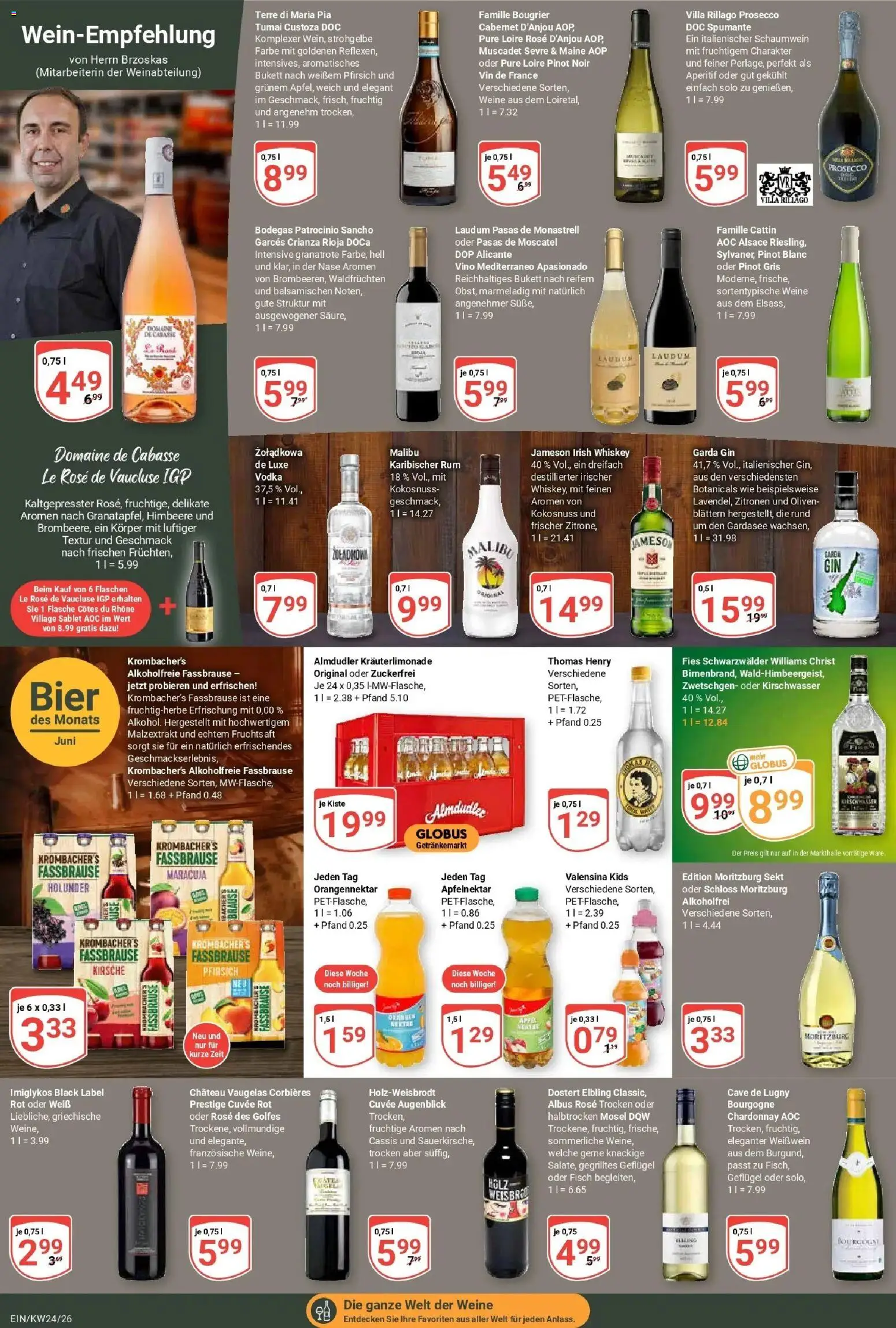 Globus Prospekt Homburg-Einöd – gültig ab 08.06.2026 | Seite: 21 | Produkte: Sekt, Äpfel, Pfirsich, Vodka