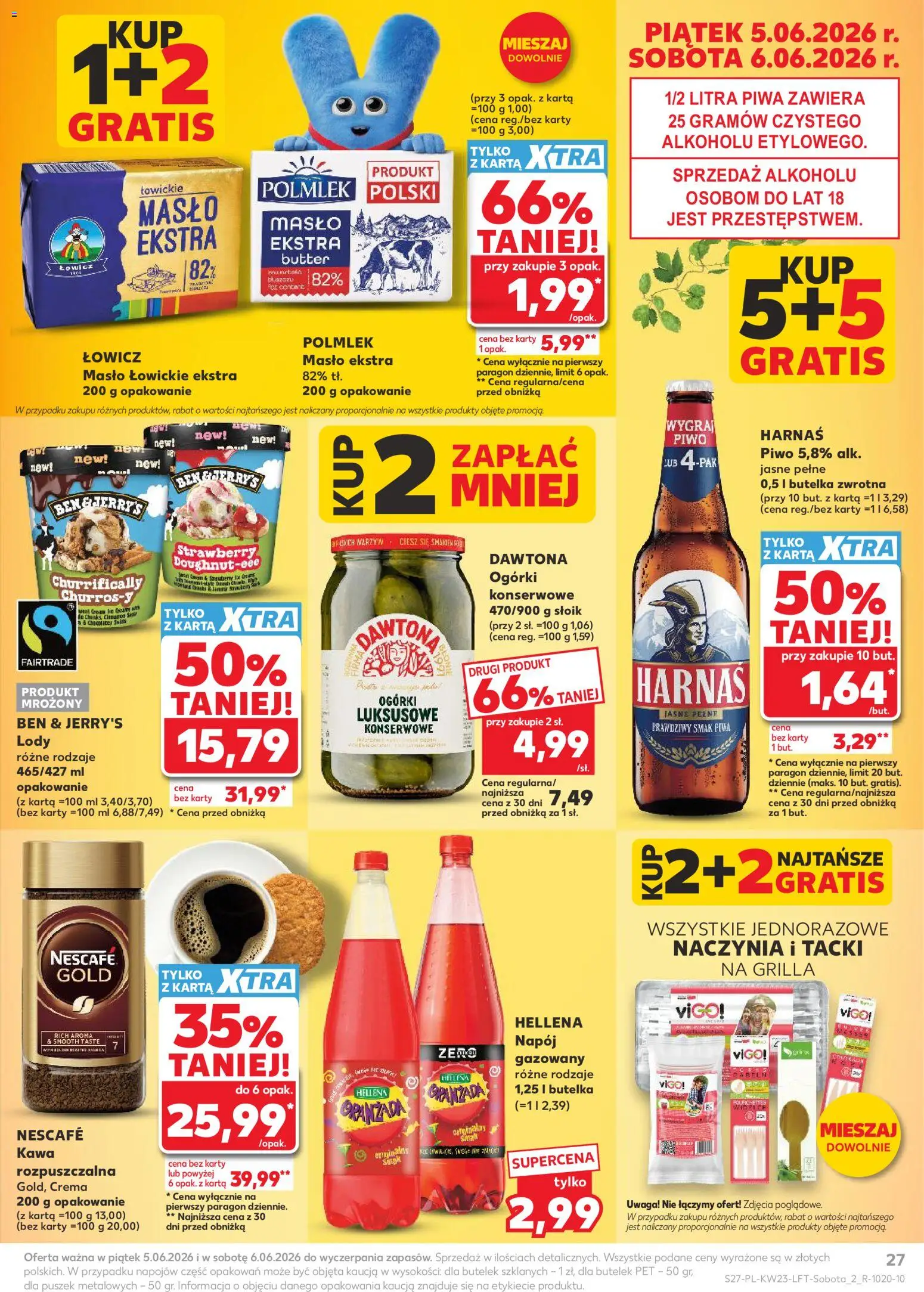 Kaufland Polsko leták od 03.06.2026 | Strana: 27 | Produkty: Ben & Jerry's, Nescafé, Crema, Karty