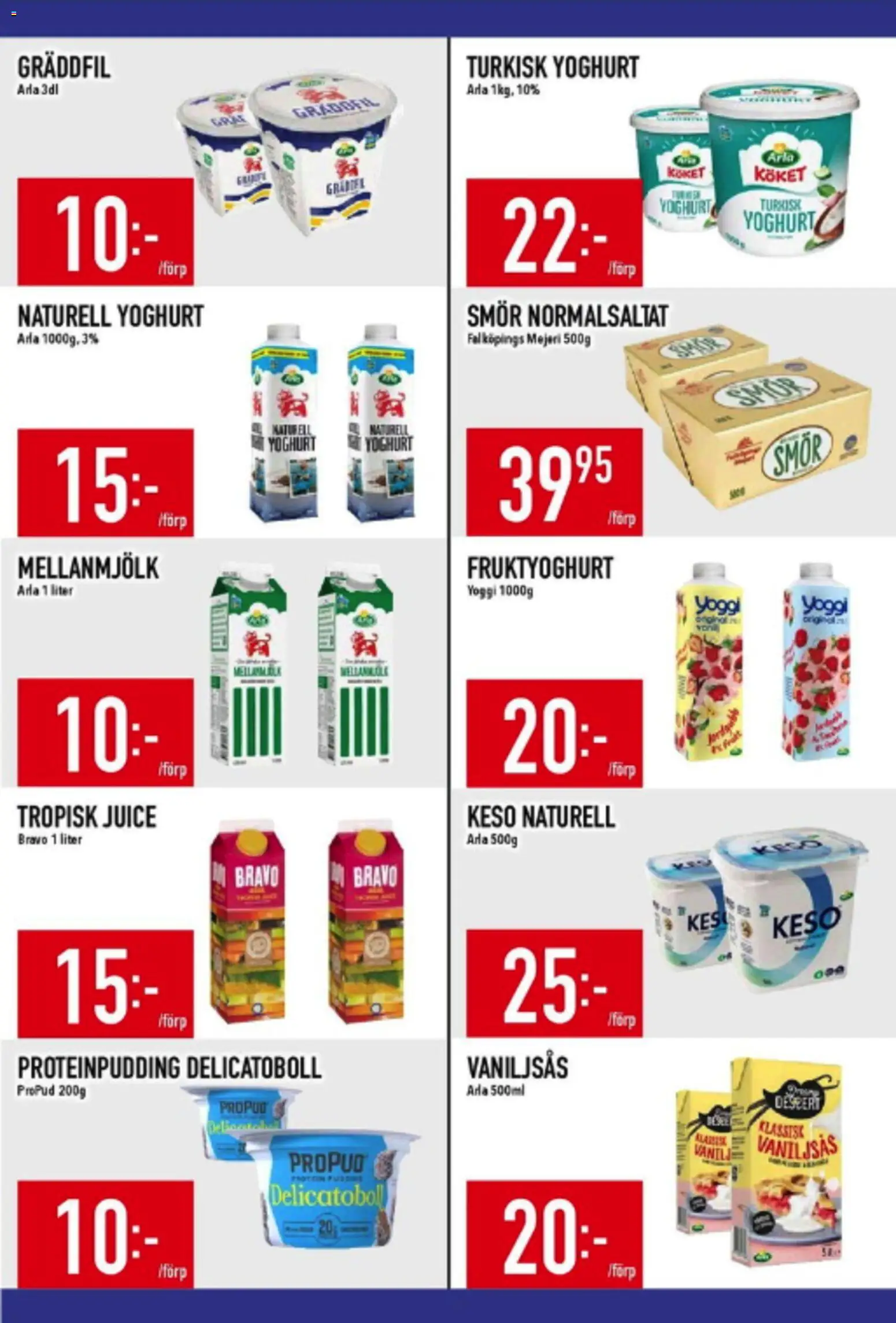 Matdax reklamblad aktuell från 15.06.2026 | Sida: 13 | Produkter: Smör, Yoghurt, Juice, Keso
