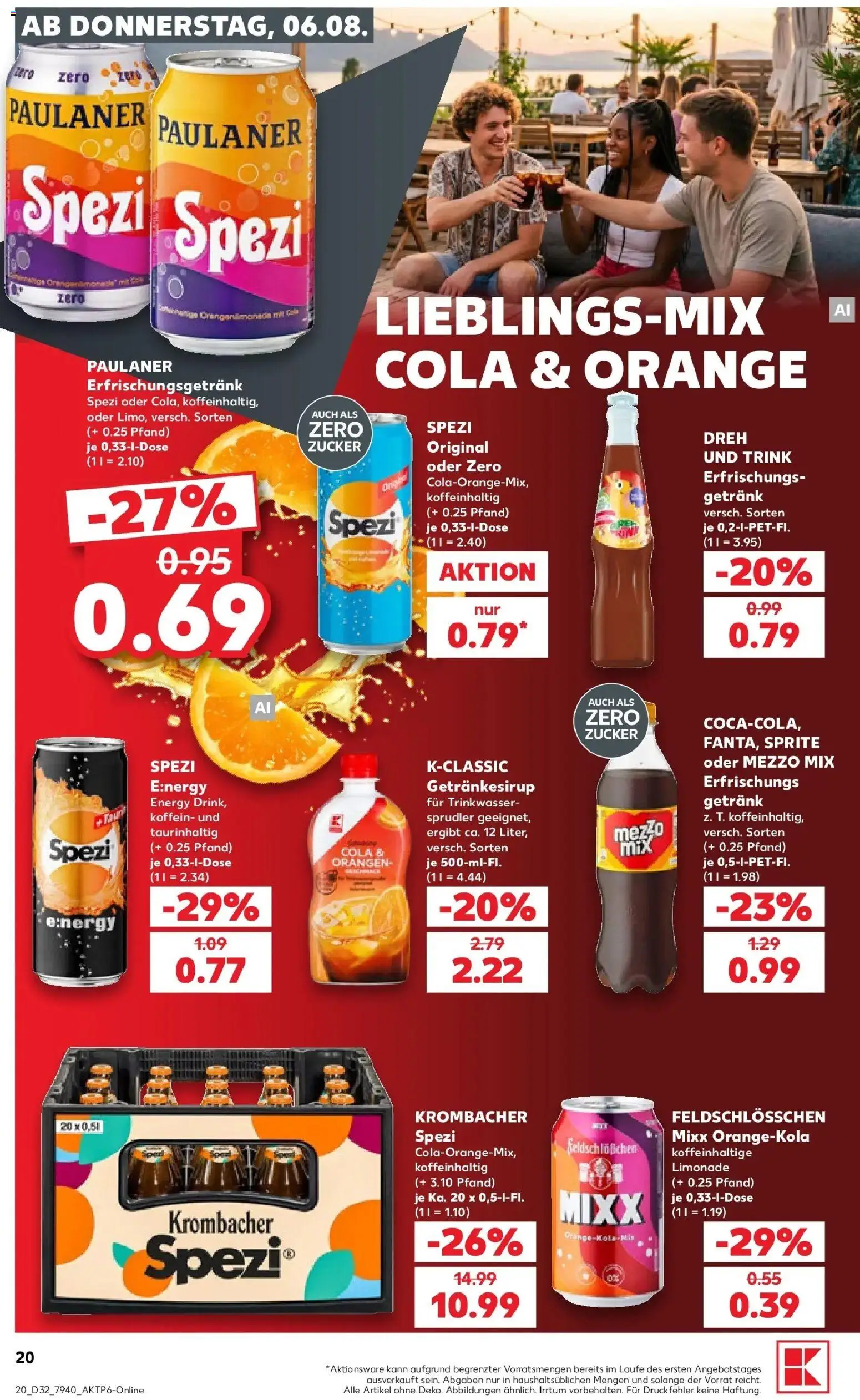 Kaufland Prospekt Bottrop – gültig ab 03.08.2026 | Seite: 29 | Produkte: Mezzo mix, Orangen, Zucker, Paulaner