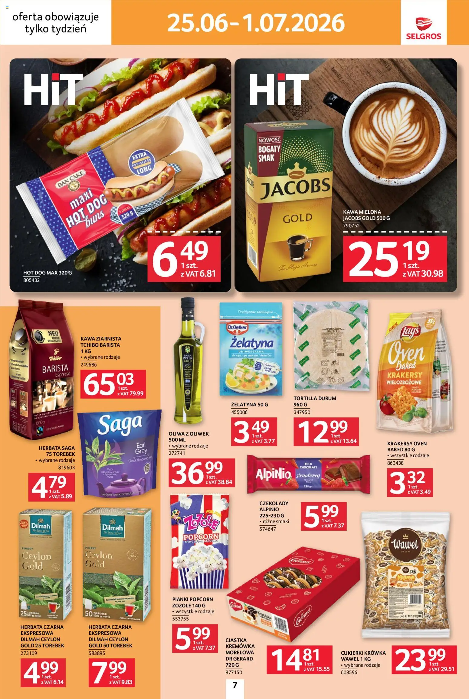 Selgros cash&carry gazetka - Jeszcze więcej super promocji od 25.06.2026 | Strona: 7 | Produkty: Krowka, Krakersy, Kawa, Herbata